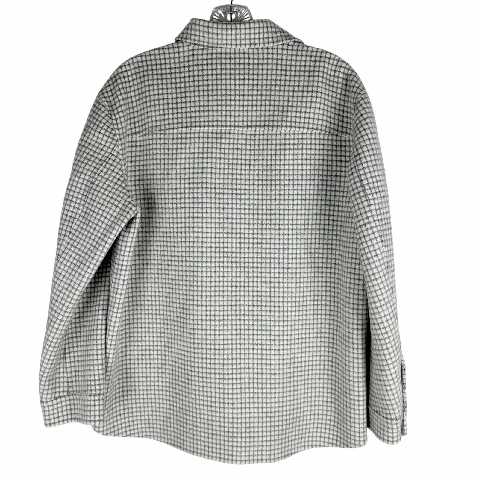Theory Theory 100% Wool Check Pattern Shirt Jacket White Size S Size S / US 4 / IT 40 - 8 Thumbnail