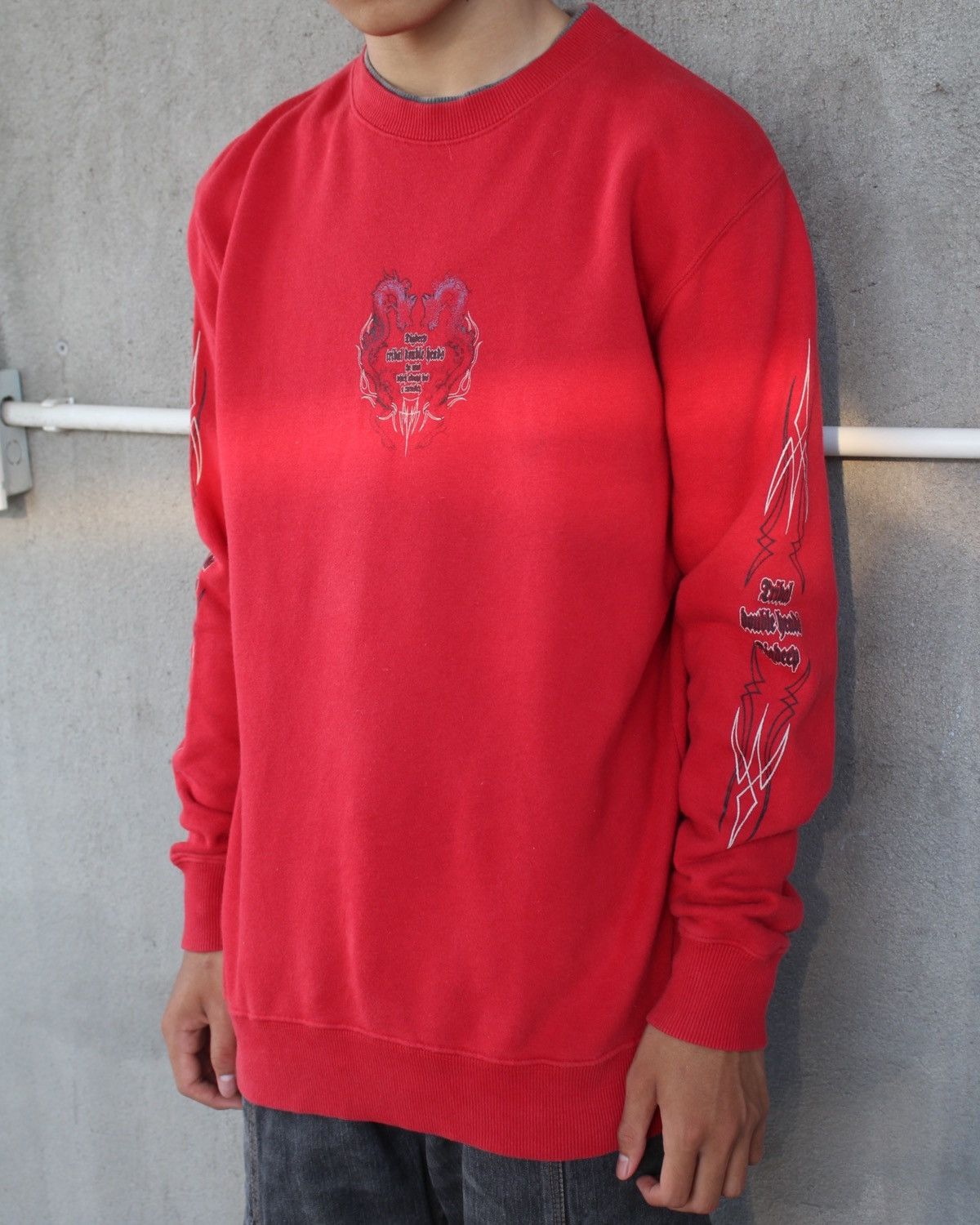 Hysteric Glamour × Kamakura × Vintage 2000S DIG DEEP TRIBAL DOUBLE HEADS SWEATER Size US L / EU 52-54 / 3 - 3 Thumbnail