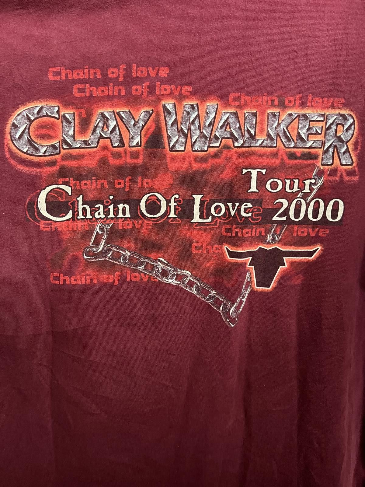 Gildan Clay Walker Country Tour Tee - Song Chain of Love 2000 - XL Size US XL / EU 56 / 4 - 6 Thumbnail