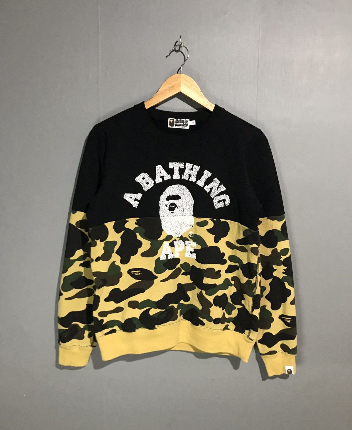 Image of Bape Split Camo Crewneck, Women's (Size Small)