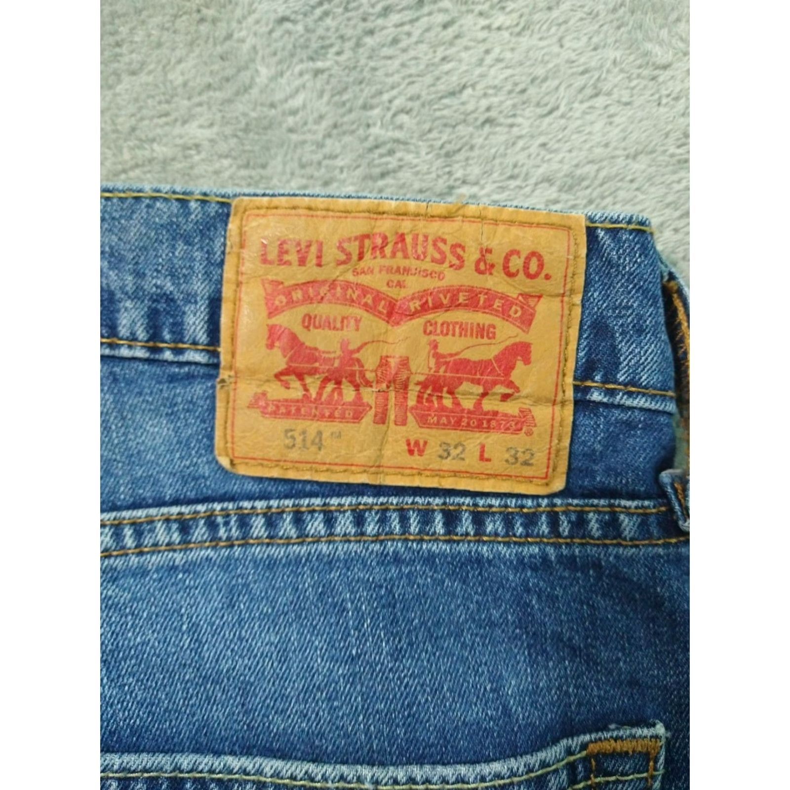 Levi's Levi's 514 Jeans Slim Medium Rise Blue Denim 32x32 5-Pocket Stretch Button Zip Mens Regular Straight Size US 32 / EU 48 - 7 Thumbnail