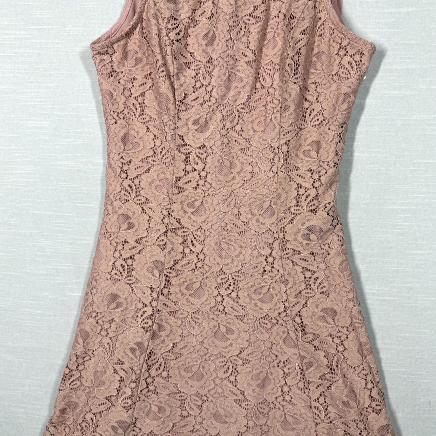 Vintage Speechless Dress Womens M Pink Lace Romantic Bow Pockets Mini Spring Easter Size M / US 6-8 / IT 42-44 - 3 Thumbnail