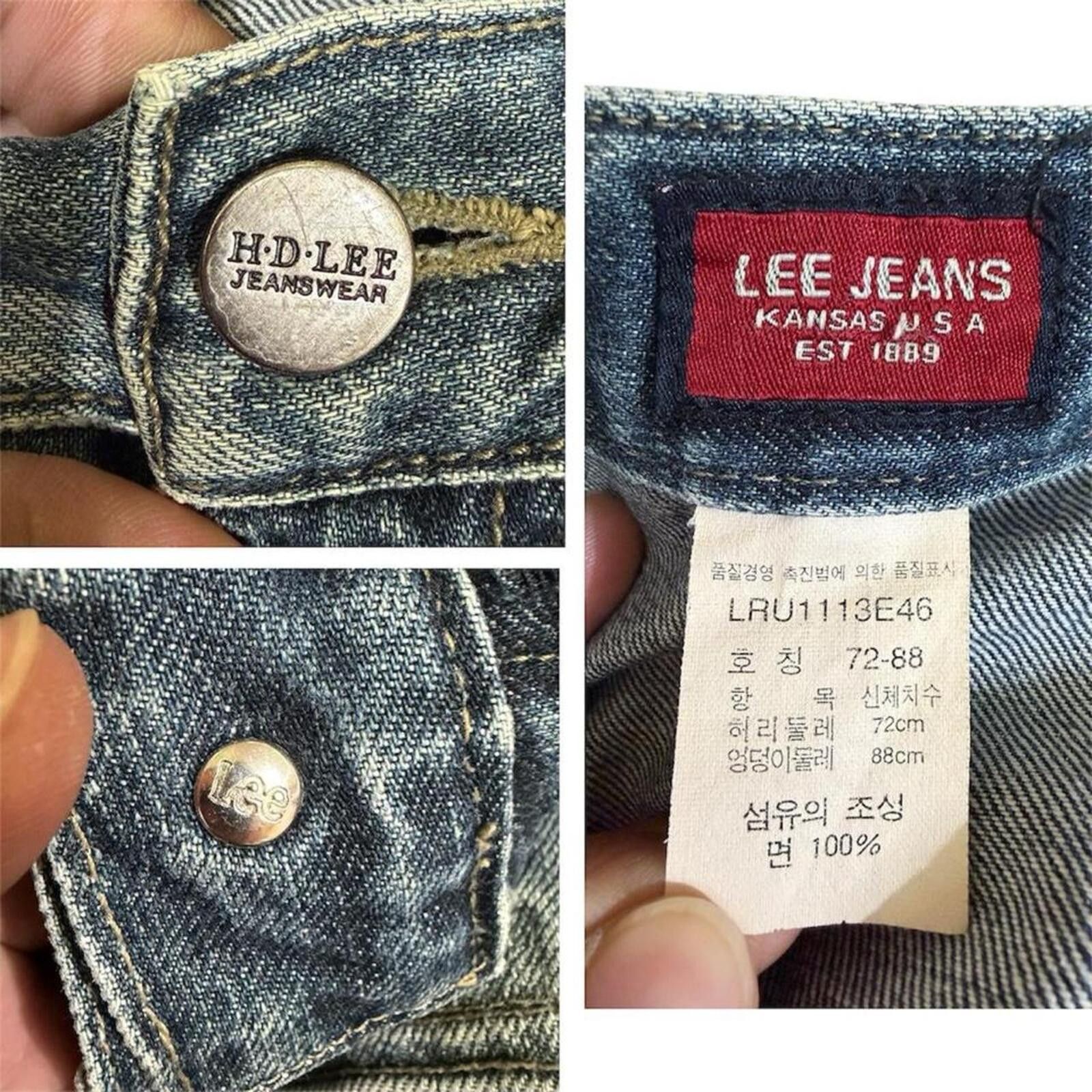Lee Rare vintage Lee baggy style biker denim jeans Size 28" / US 6 / IT 42 - 7 Thumbnail
