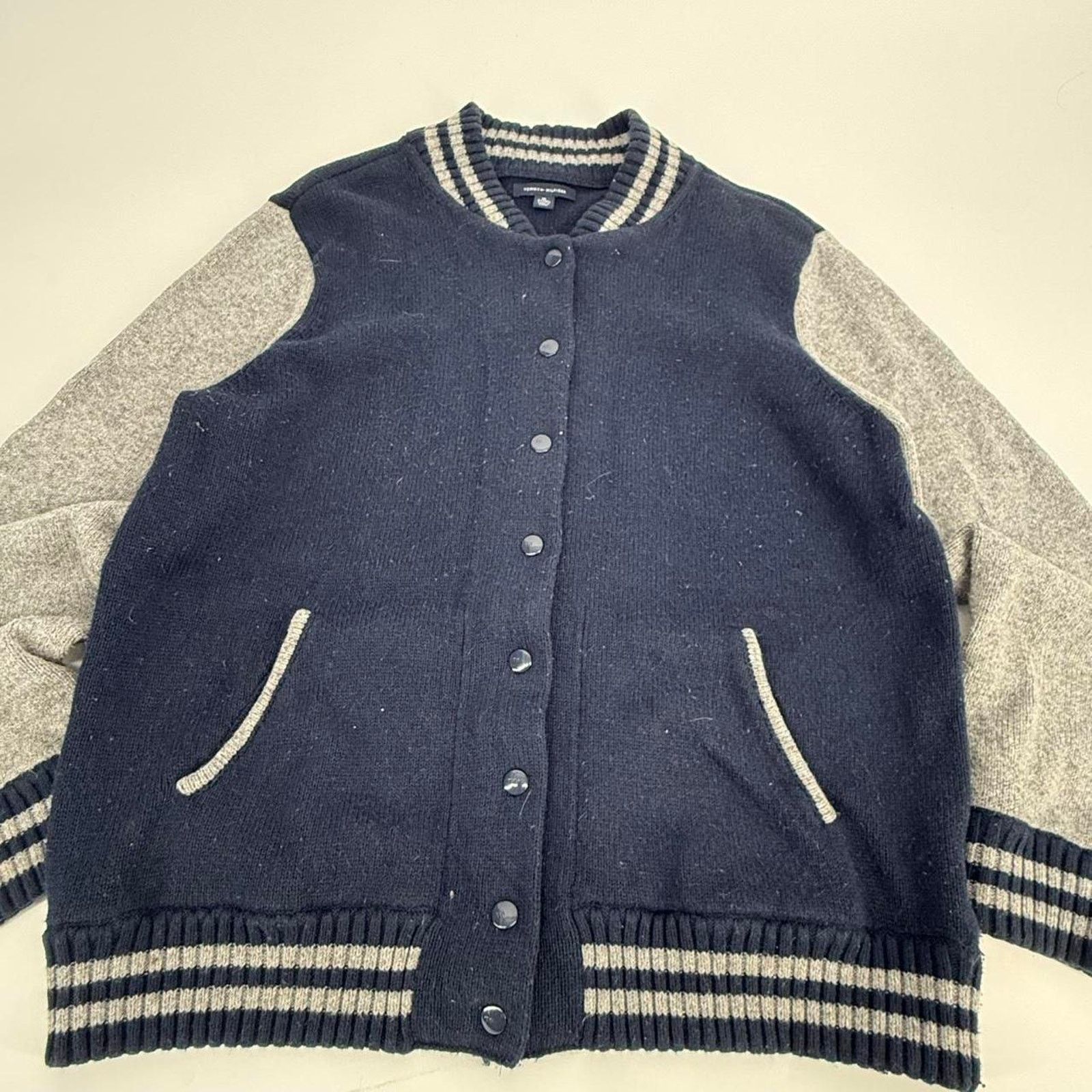 Tommy Hilfiger Y2k tommy hilfiger two tone knit varsity jacket Size US XL / EU 56 / 4 - 4 Thumbnail