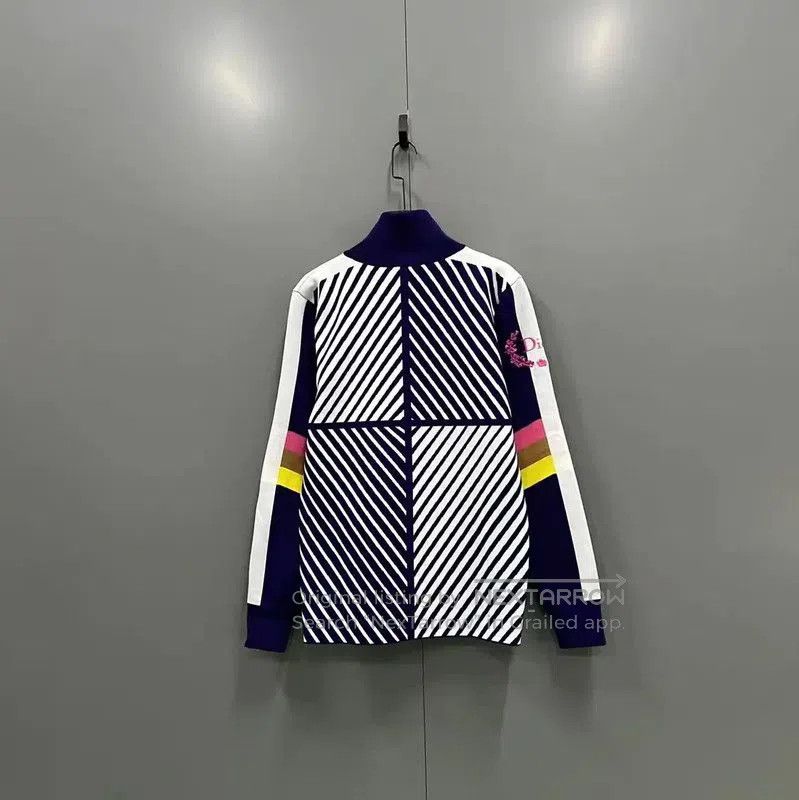 Dior Dior Multicolor Cotton Striped Jacket . Size L / US 10 / IT 46 - 2 Thumbnail