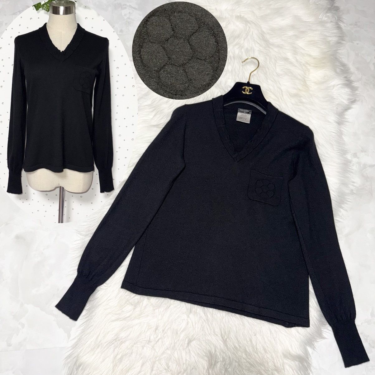 Chanel Genuine Chanel Camellia Cashmere Long Sleeve Knit Sweater 38 Size XS / US 0-2 / IT 36-38 - 1 Thumbnail