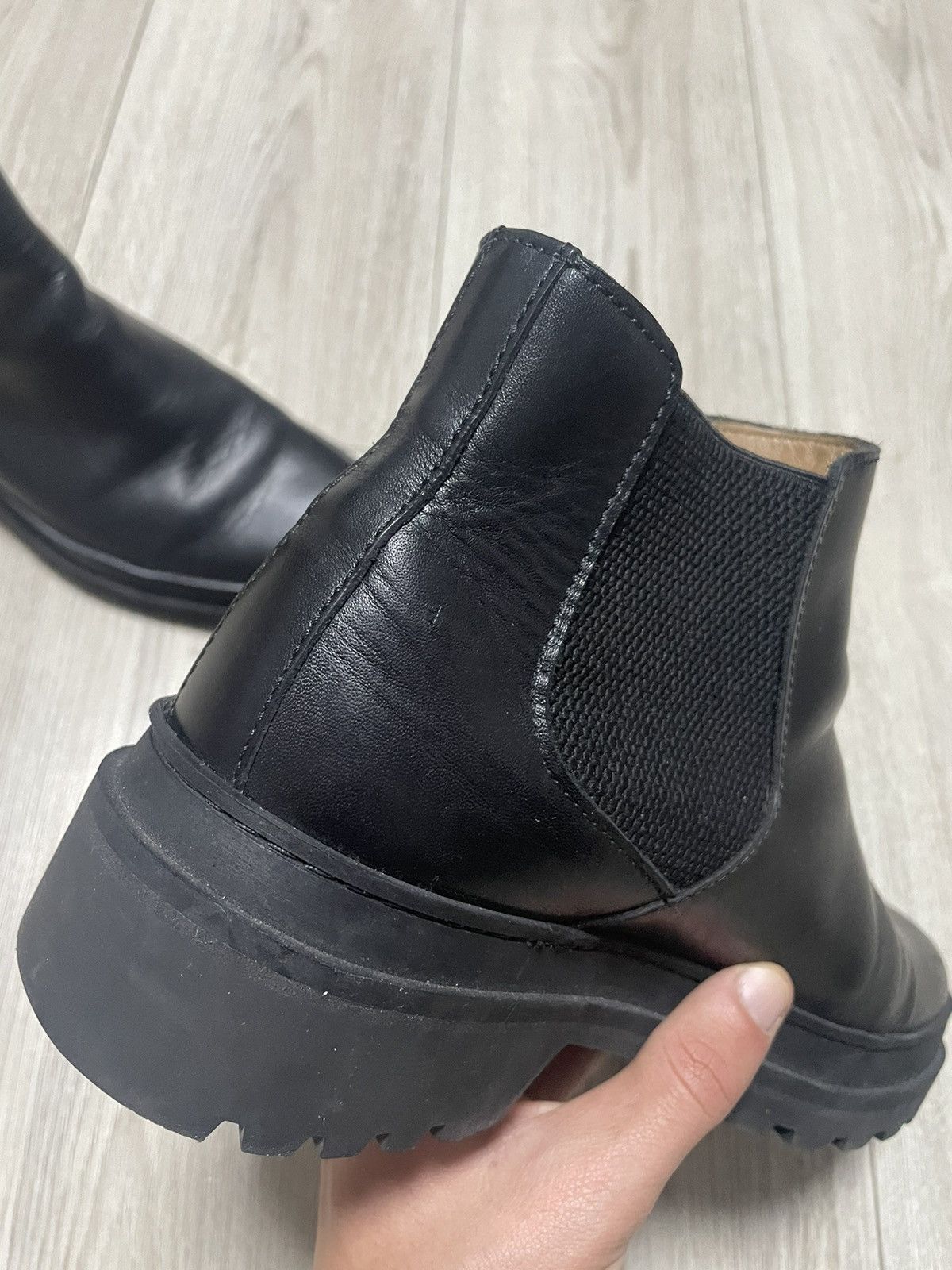 A.P.C. APC Leather Chelsea Black Classic Boot 27.5 cm Size US 10 / EU 43 - 20 Thumbnail