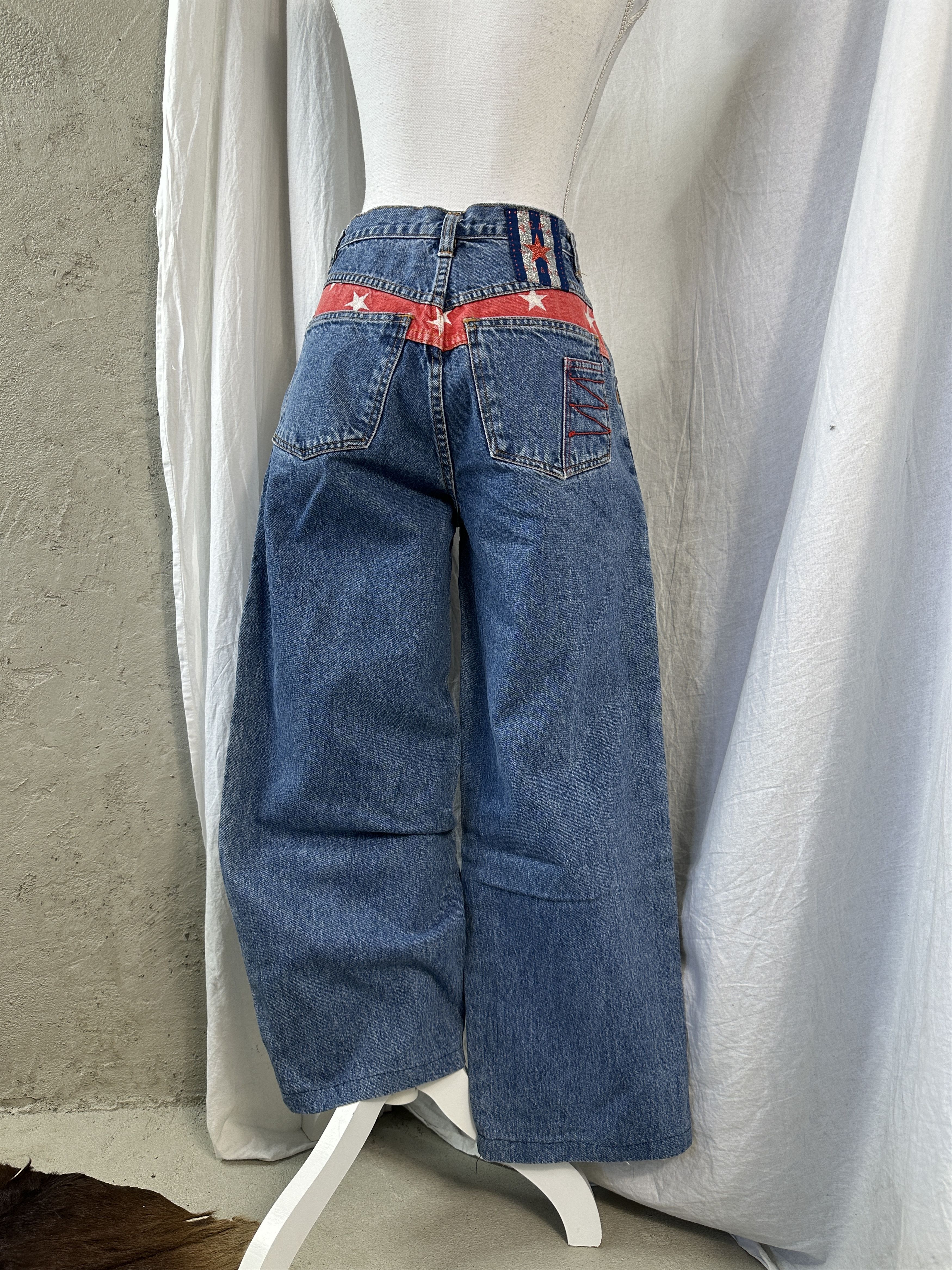 Vintage Vintage Denim Y2K Streetwear Flag Mom Jeans Size 30" / US 8 / IT 44 - 6 Thumbnail
