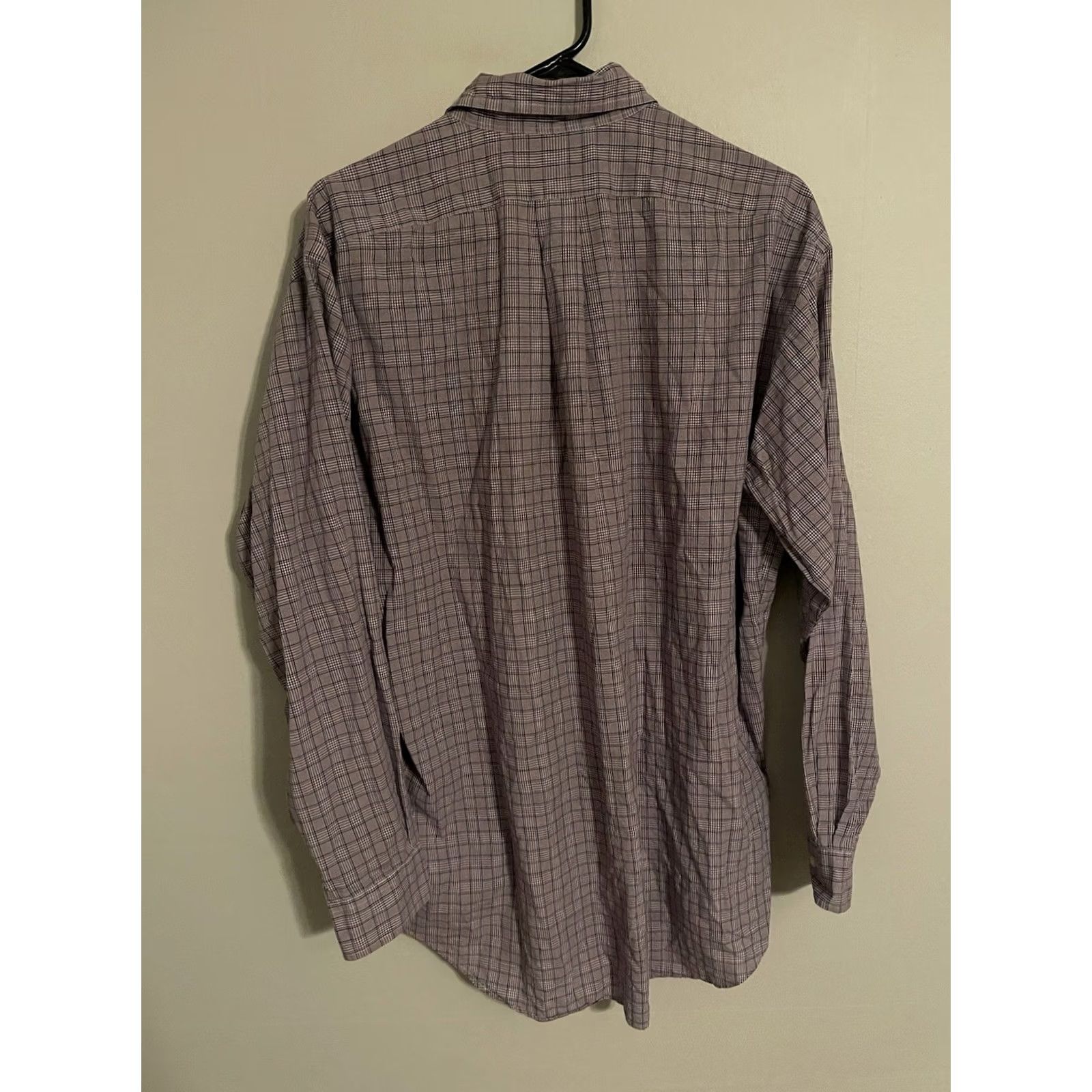 Polo Ralph Lauren Polo Ralph Lauren Button-Up Dress Shirt Men's 16.5 34/35 Blue Check Knit Cotton Long Sleeve Button-Down Casual Shirt Mens Size 46R - 4 Thumbnail