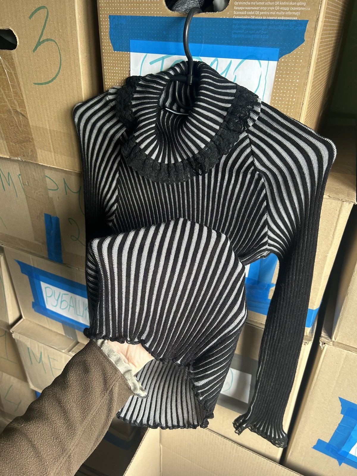 Japanese Brand Vintage Japanese Style Long Sleeve Ribbed Y2K Blouse Size 36 Size XS / US 0-2 / IT 36-38 - 6 Thumbnail