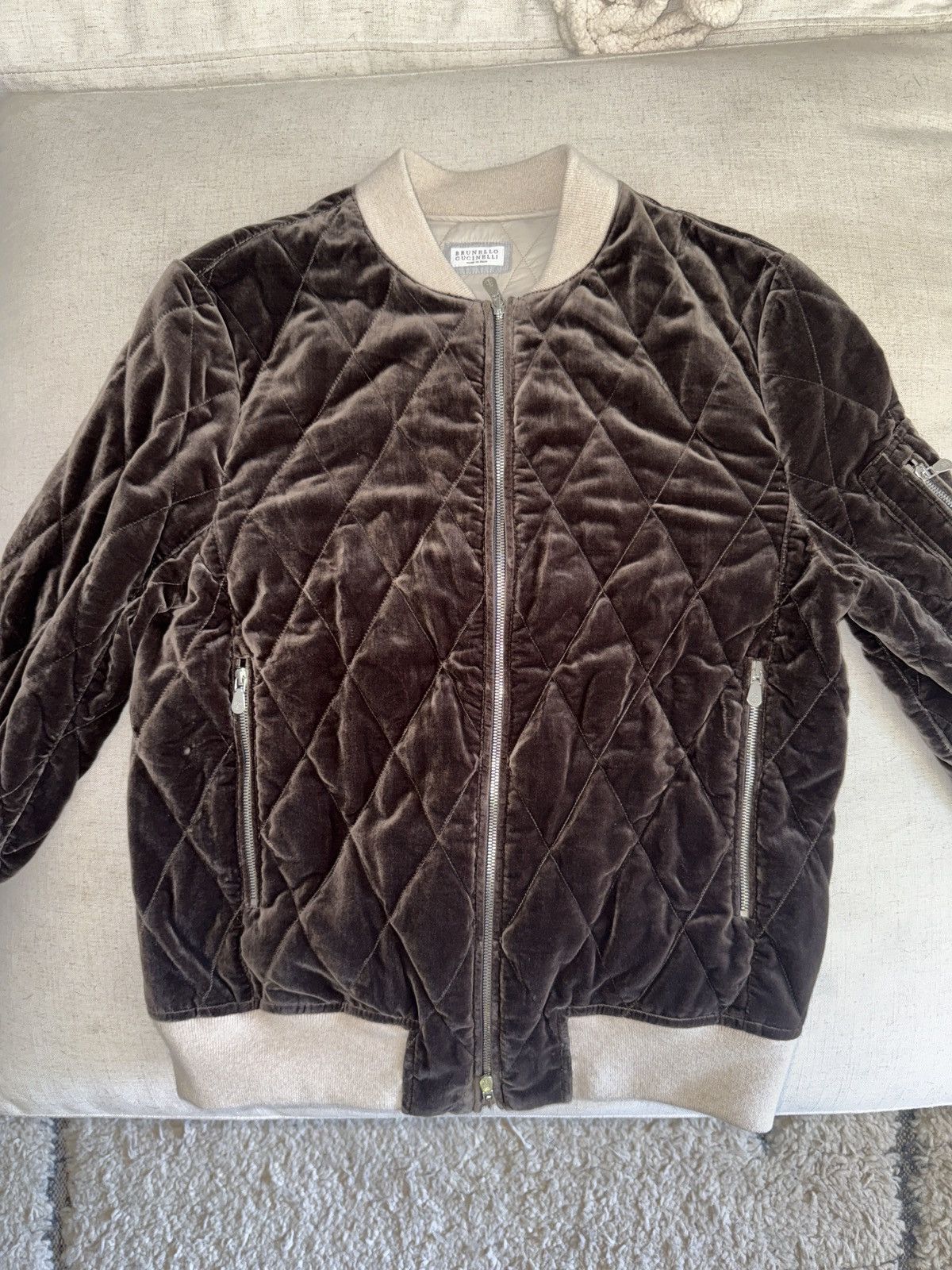 Brunello Cucinelli Brunello cucinelli Brown quilted bomber Size US S / EU 44-46 / 1 - 15 Thumbnail