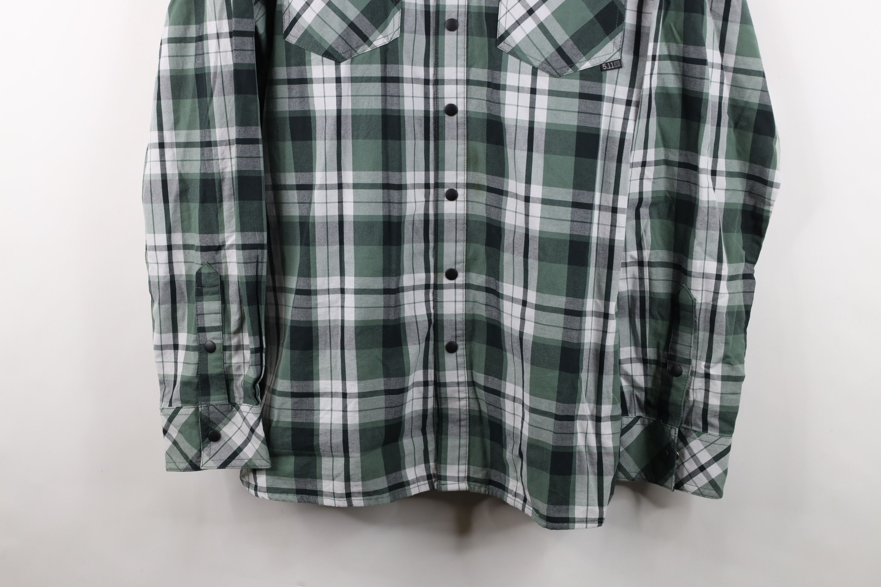 Vintage 5.11 Tactical Series Pocket Flannel Snap Button Shirt Plaid Size US L / EU 52-54 / 3 - 3 Thumbnail