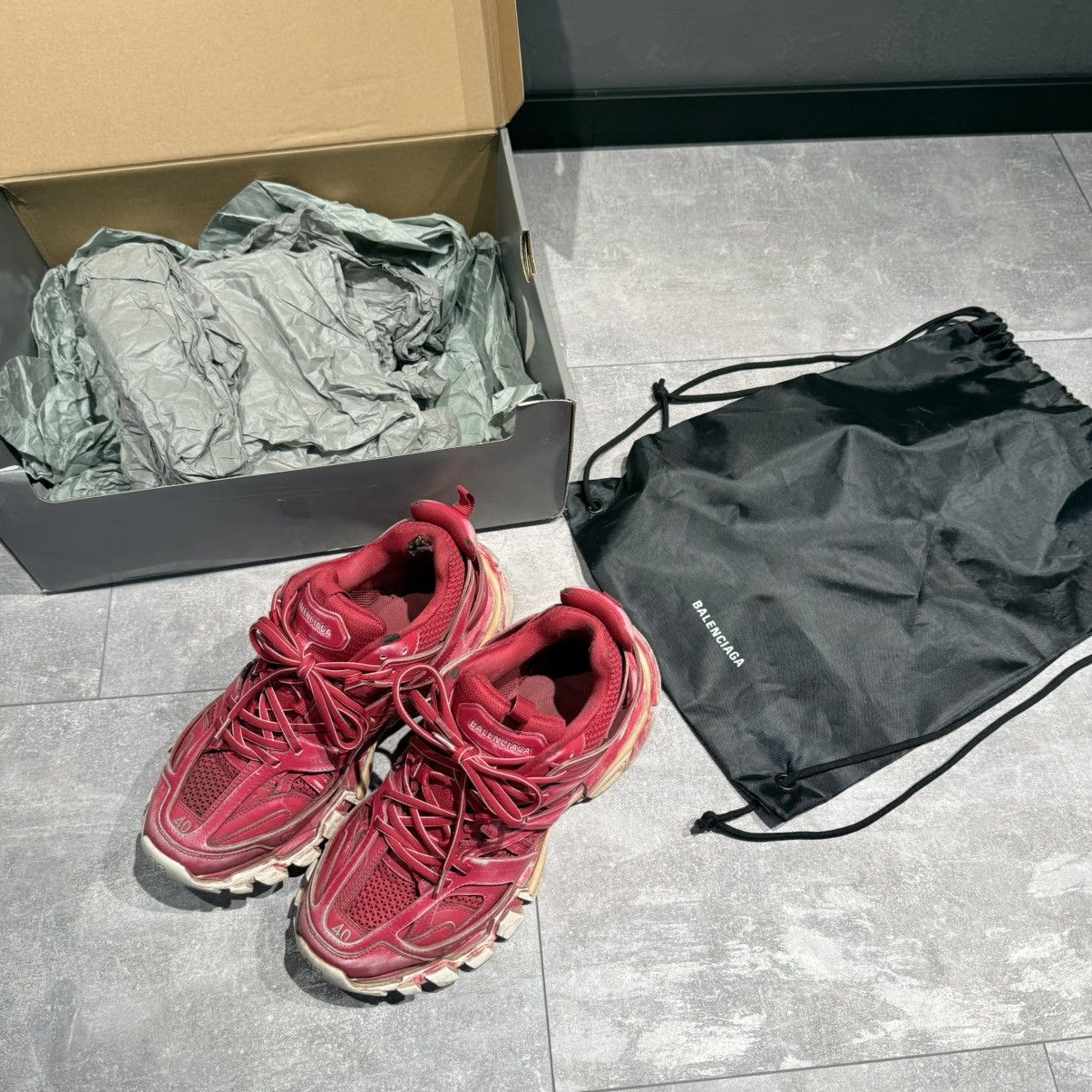 Balenciaga Balenciaga track faded red burgundy Size US 10 / EU 43 - 2 Thumbnail
