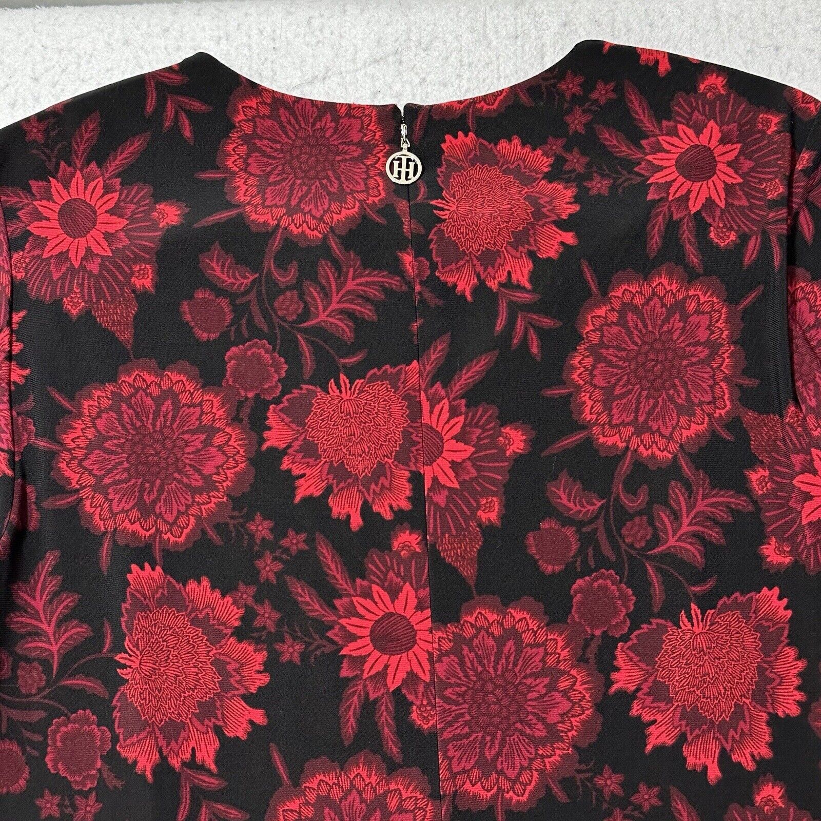 Tommy Hilfiger Tommy Hilfiger 8 A-Line Shift Black Red Floral Dress Size M / US 6-8 / IT 42-44 - 11 Thumbnail