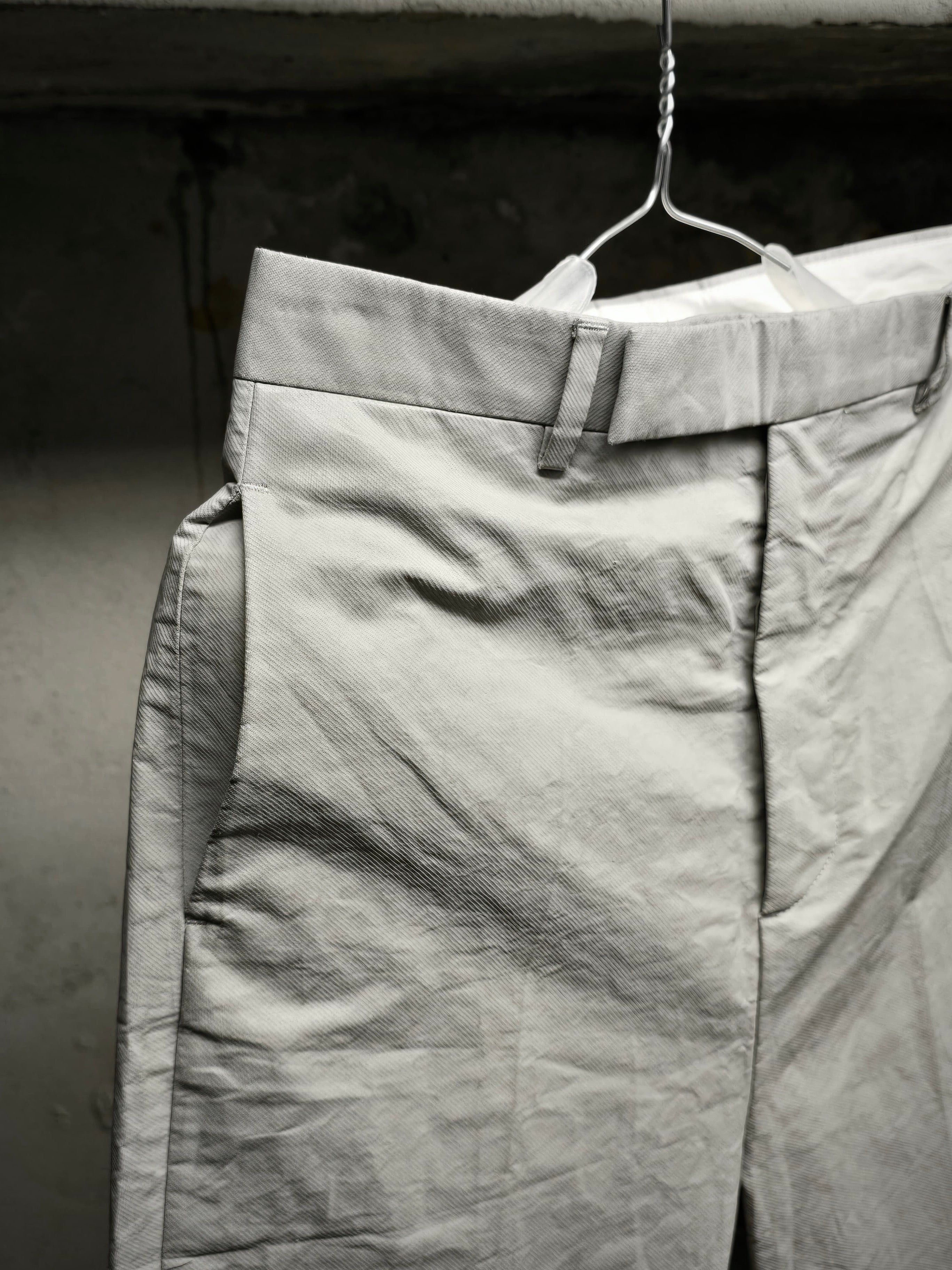 Rick Owens Rick Owens SS19 "BABEL" OYSTER Coated 'Bolans' Crop Pants Size US 36 / EU 52 - 2 Thumbnail