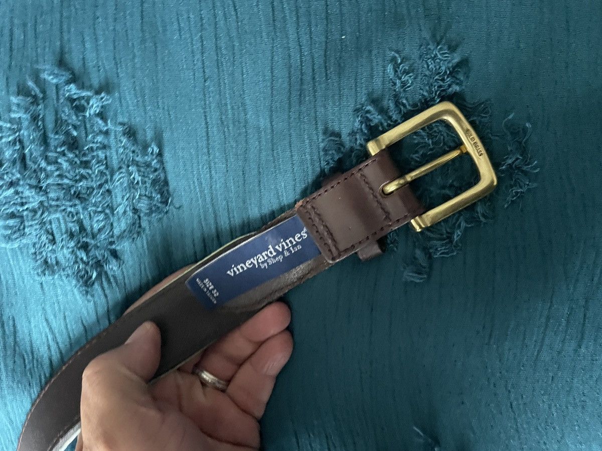 Vineyard Vines Silk & Leather Preppy Whales belt Size ONE SIZE - 4 Thumbnail