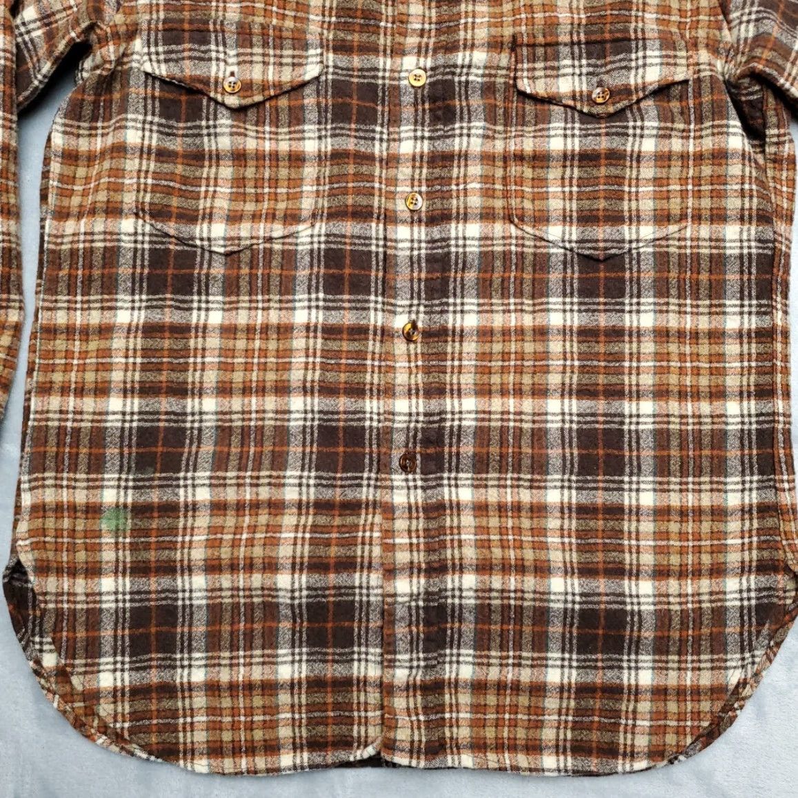 Pendleton VINTAGE Pendleton Shirt Mens M Brown Plaid 100% Wool Board Flap Pocket Made in USA Shirt Mens M Brown Plaid 100% Wool Bod Flap Pocket USA Size US L / EU 52-54 / 3 - 2 Thumbnail