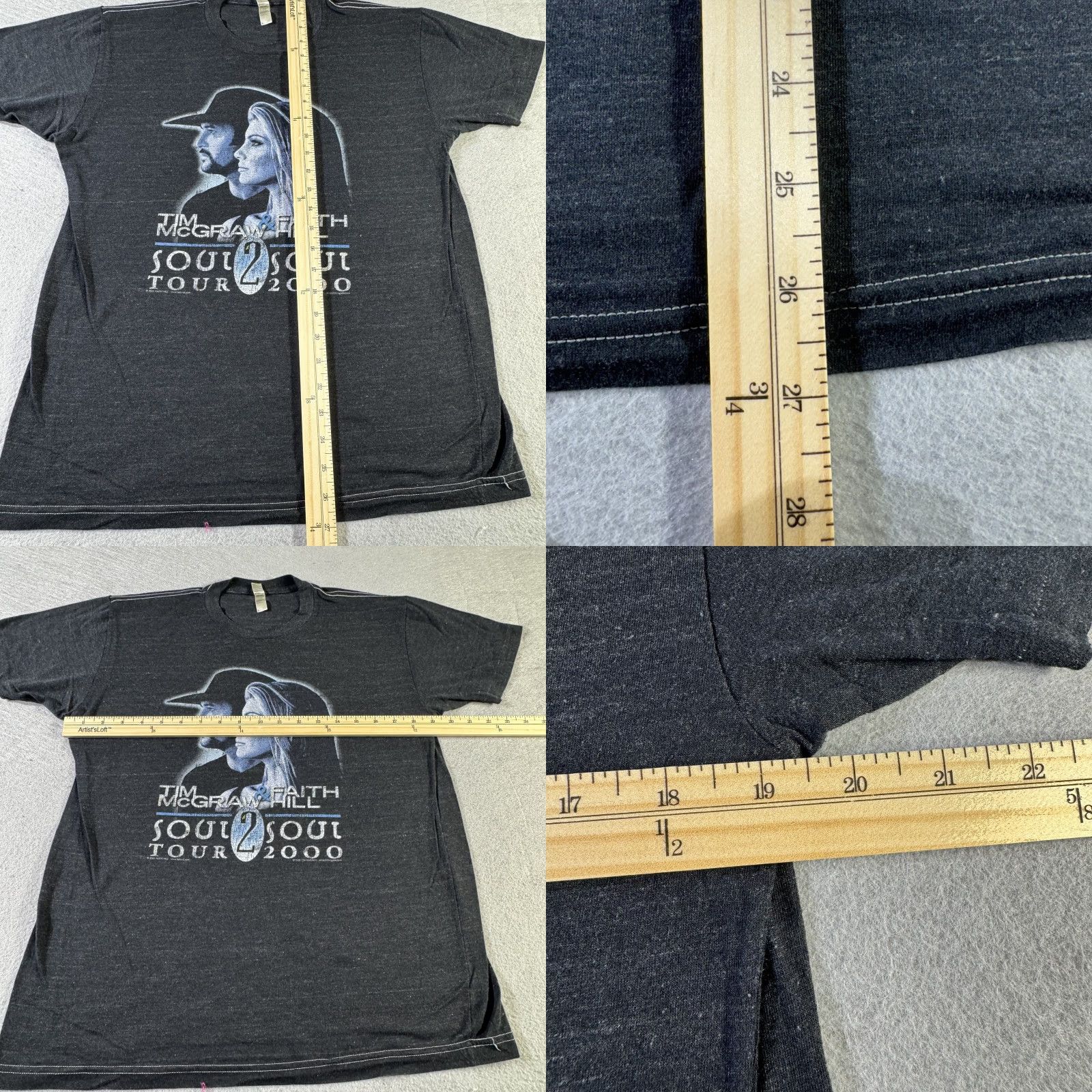 American Apparel VINTAGE Tim McGraw Faith Hill Shirt Mens Large Black Soul2Soul Tour 2000 Band Tee Size US L / EU 52-54 / 3 - 8 Thumbnail