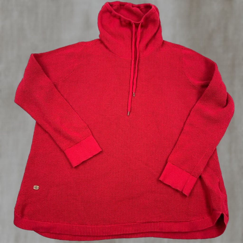 Ralph Lauren Lauren Ralph Lauren Sweater Women 1X Red Waffle-Knit Turtleneck Pullover Casual Heavyweight Size XL / US 12-14 / IT 48-50 - 1 Thumbnail