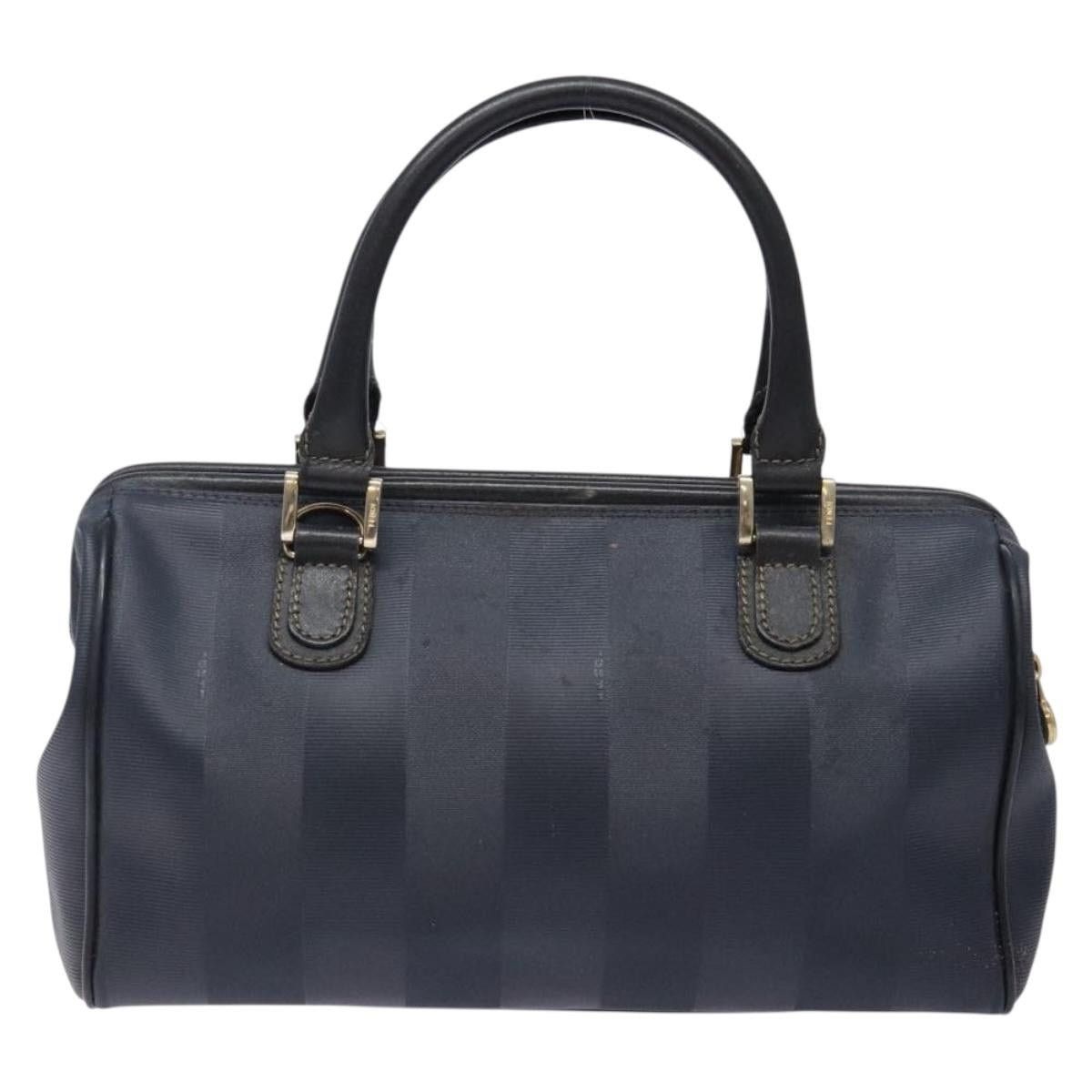 Fendi FENDI Pecan Canvas Hand Bag Navy Gold Size ONE SIZE - 3 Thumbnail