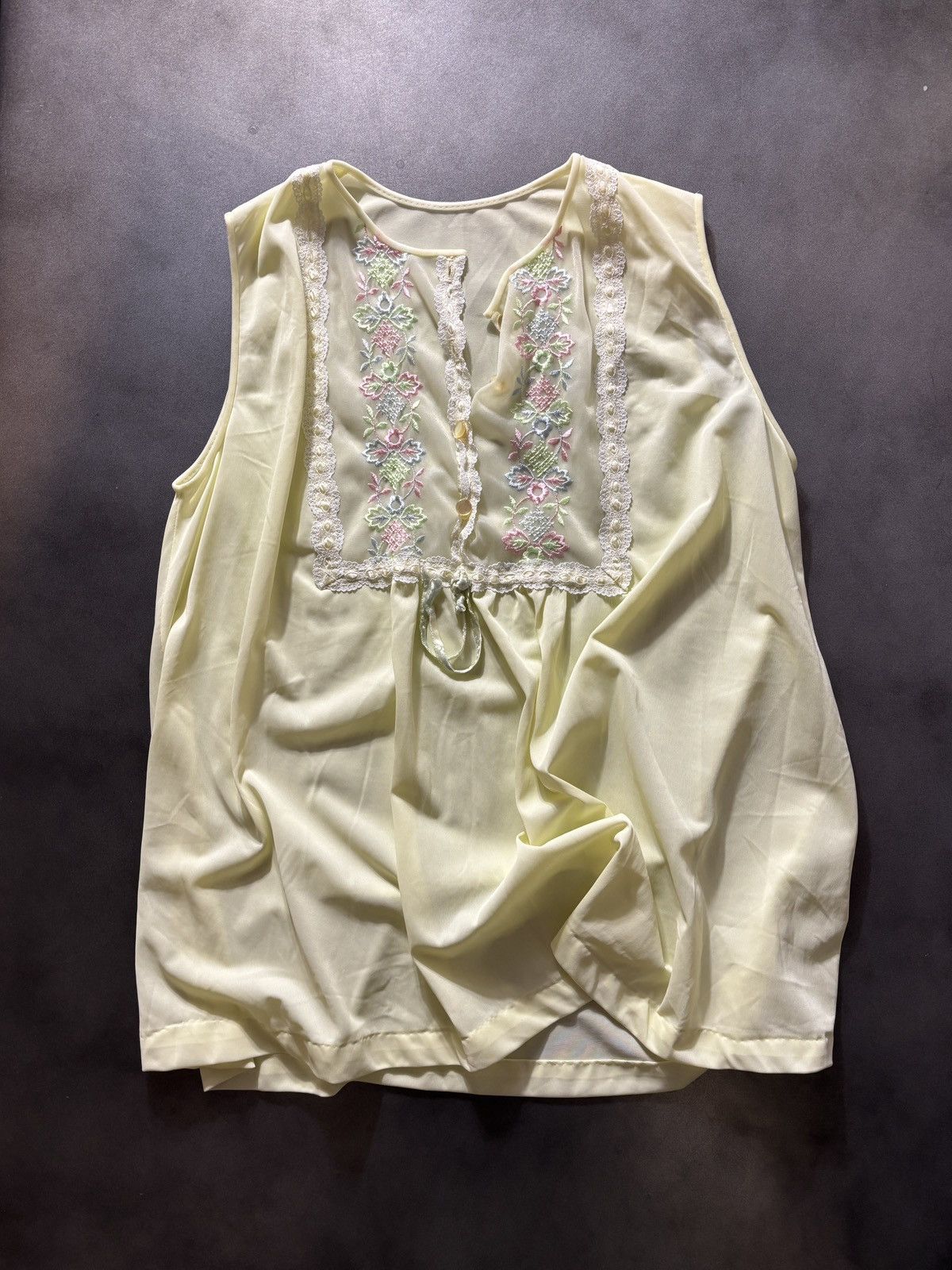 Vintage 1970s Vintage Gilead Slip Dress Chiffon Camisole Chemise 70s Size M / US 6-8 / IT 42-44 - 9 Thumbnail