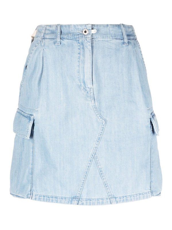 Kenzo o1y1025 Denim Mini Skirt in Blue Size 29" - 1 Thumbnail