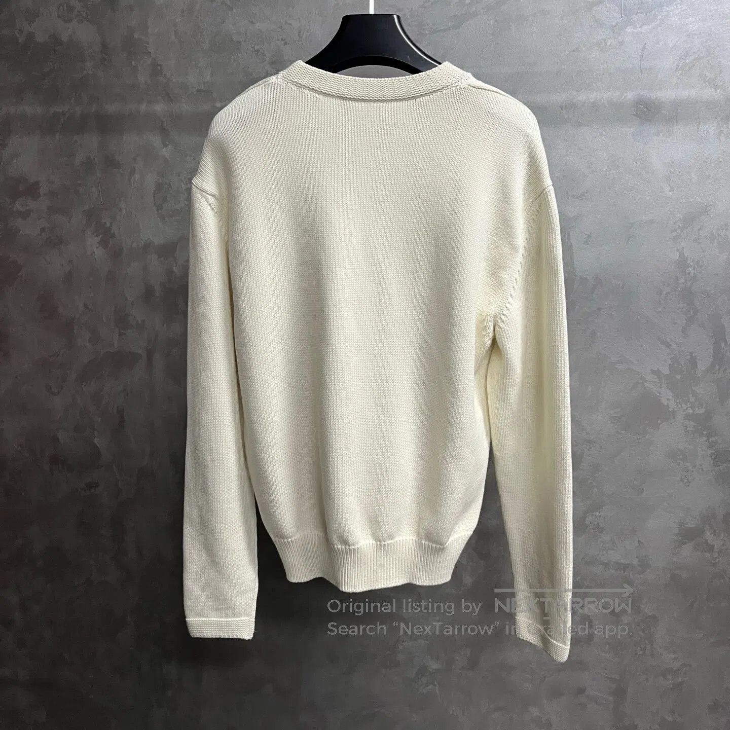 Dior Dior White logo embroidered long-sleeved knit sweater| Size US L / EU 52-54 / 3 - 5 Thumbnail