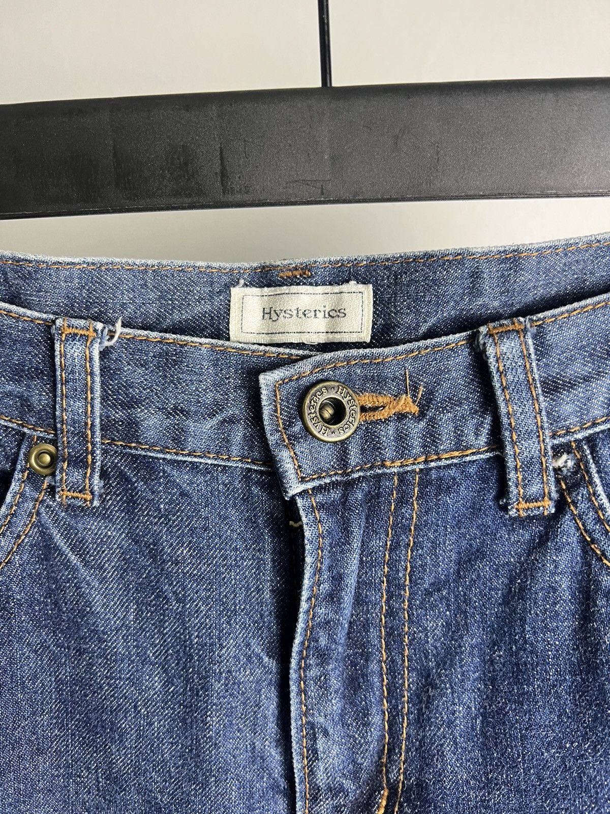 Hysteric Glamour × Vintage Vintage Hysteric Glamour Skinny Jeans V Stripe Pockets Size 31" - 3 Thumbnail