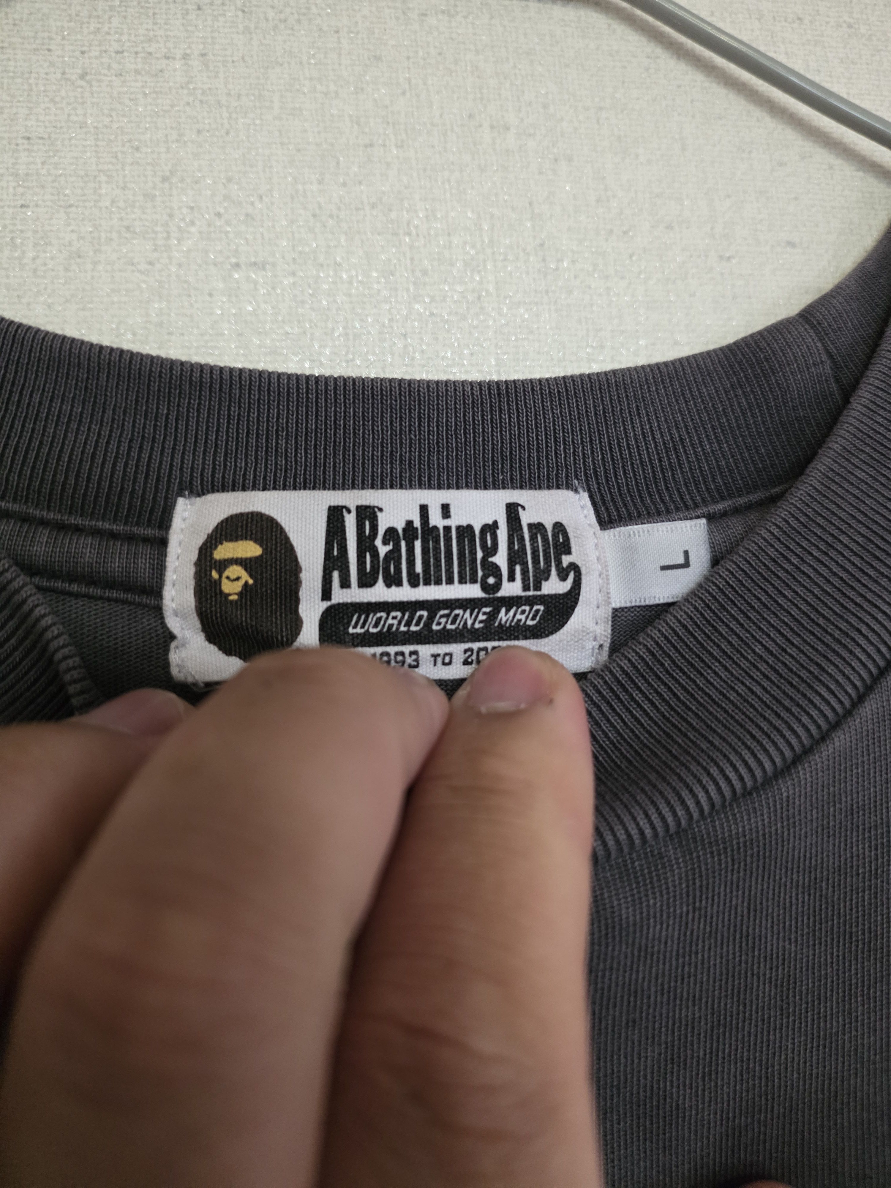 Bape BAPE Pigment Dyed Spray Ape Head Tee (Gray) Size US L / EU 52-54 / 3 - 3 Thumbnail