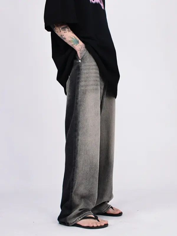 VIBE distressed baggy fade jeans Size US 30 / EU 46 - 3 Thumbnail