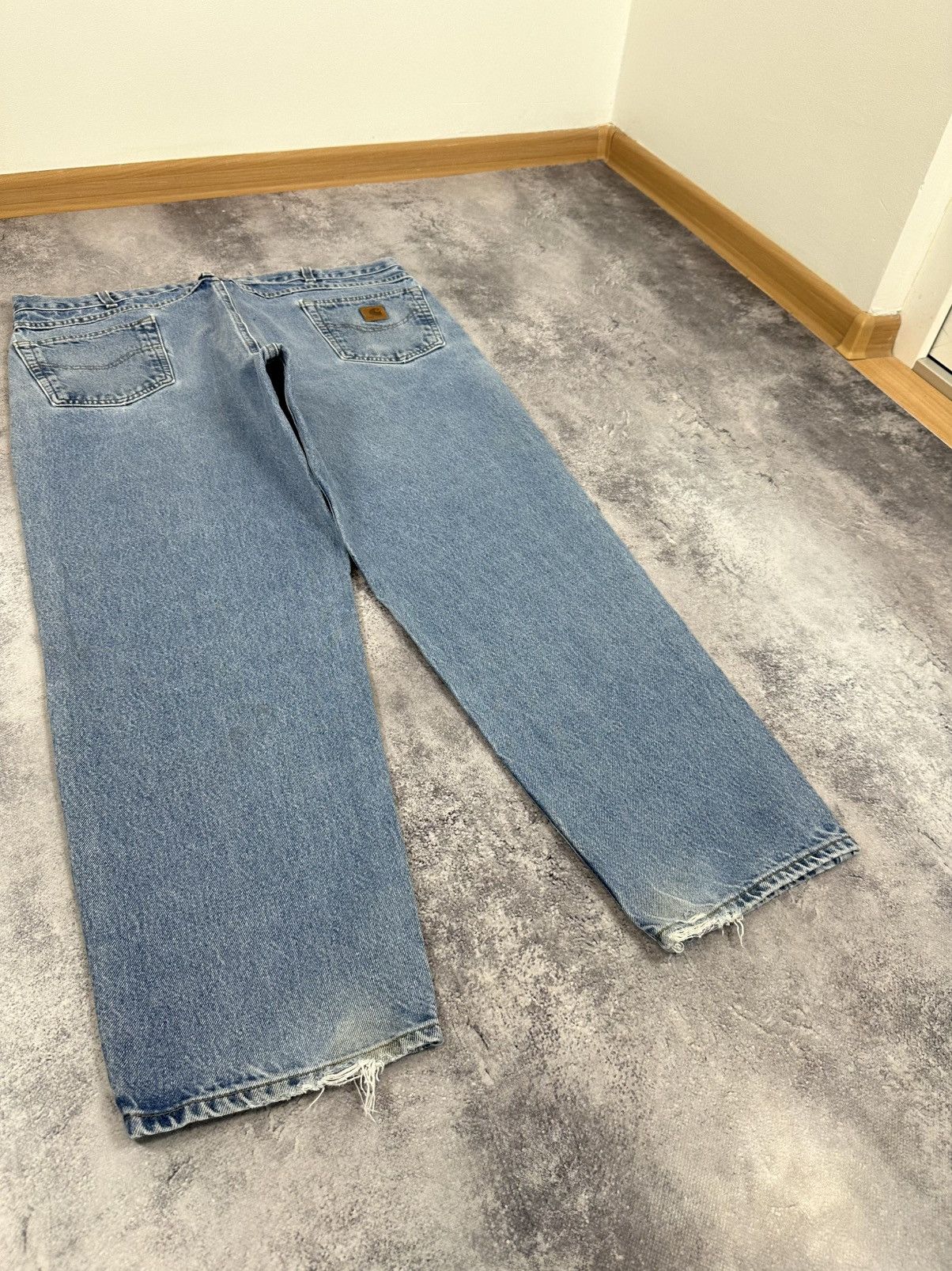 Vintage 90s Carhartt USA Light Blue Baggy Utility Hype Jeans