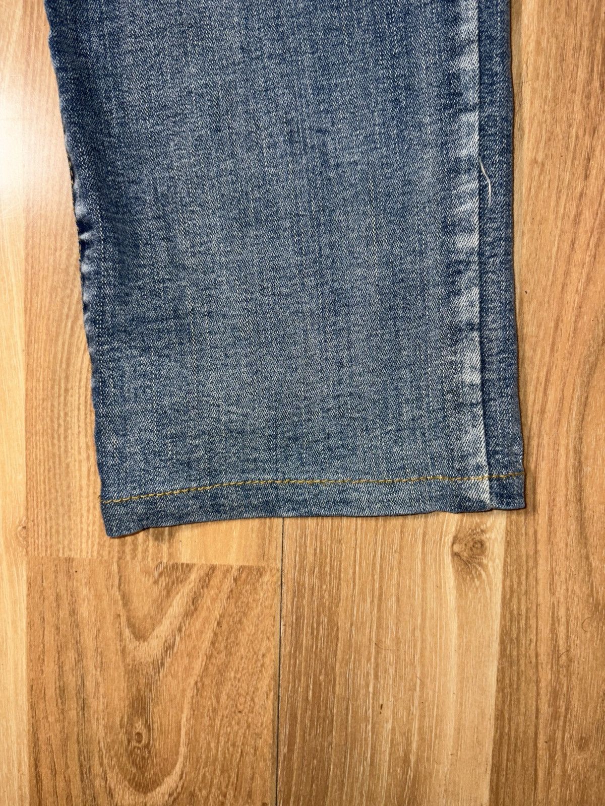 Japanese Brand Balmain style Jeans Blue Moto Biker SlimFit Distressed Denim Size US 33 - 5 Thumbnail