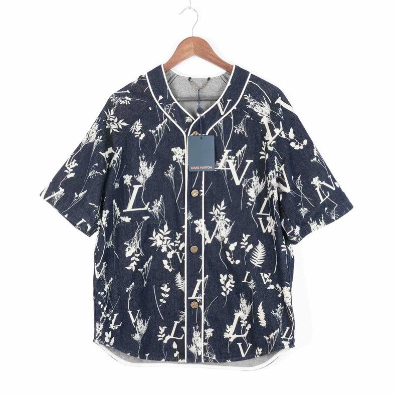 Louis Vuitton Louis Vuitton Wheat Spike Printed Denim Classic Short Slee Size US M / EU 48-50 / 2 - 2 Thumbnail