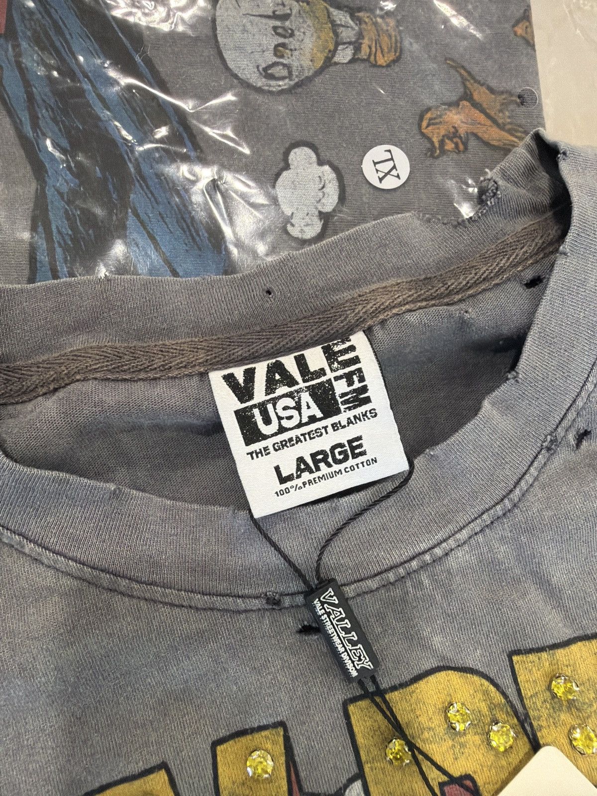 Vale Vale Forever Faded Chaos Bling Tee – Gray – Authentic Large Size US L / EU 52-54 / 3 - 9 Thumbnail