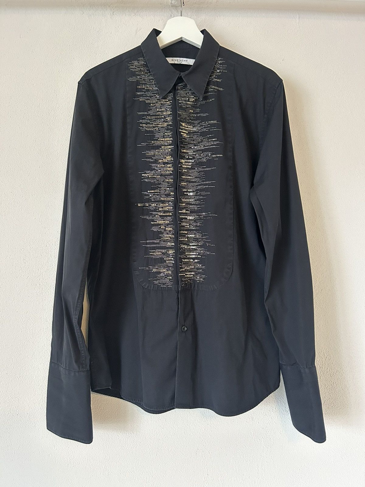 Givenchy Givenchy Black Embroidered Shirt with French Cuffs – Size 41 Size US L / EU 52-54 / 3 - 1 Thumbnail