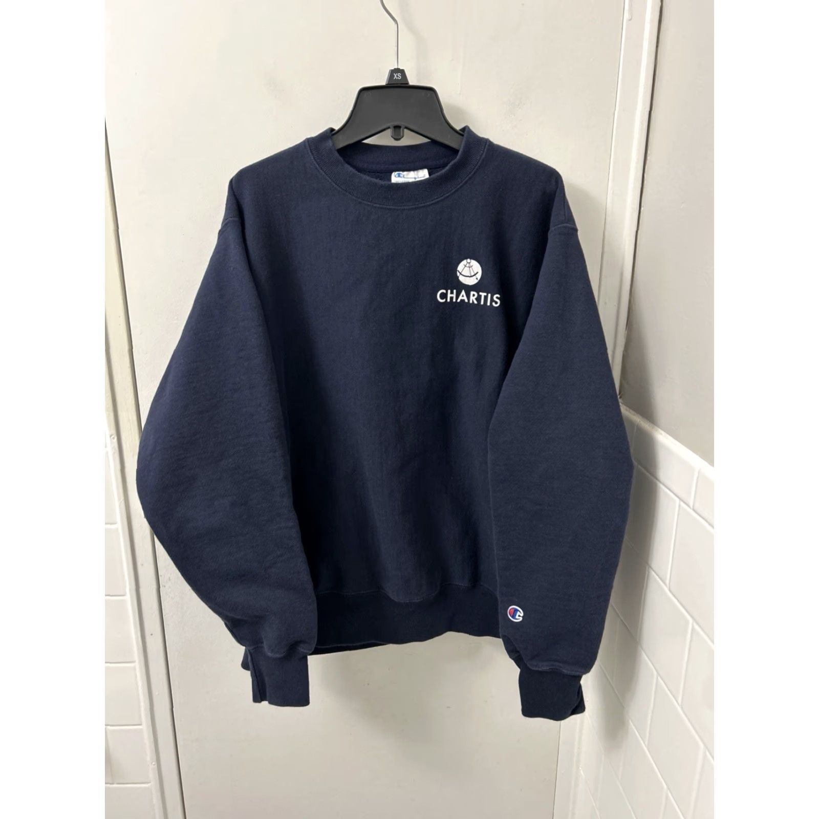 Champion VINTAGE Champion Reverse Weave Crewneck Sweatshirt Mens M Navy Logo Pullover Sweatshirt Size US M / EU 48-50 / 2 - 2 Thumbnail
