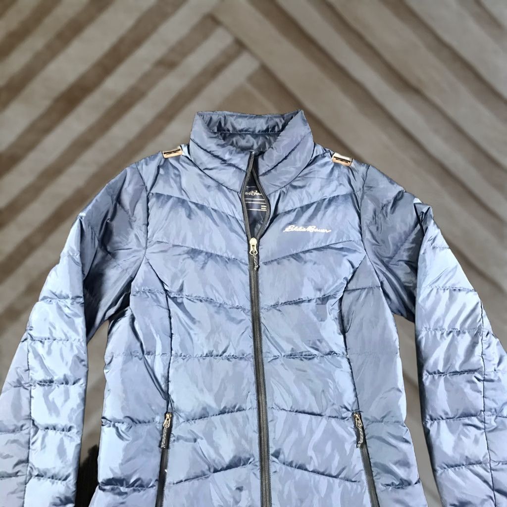 Eddie Bauer Eddie Bauer EB650 Down Puffer Jacket Blue Quilted Full Zip Womens Small Size S / US 4 / IT 40 - 1 Thumbnail