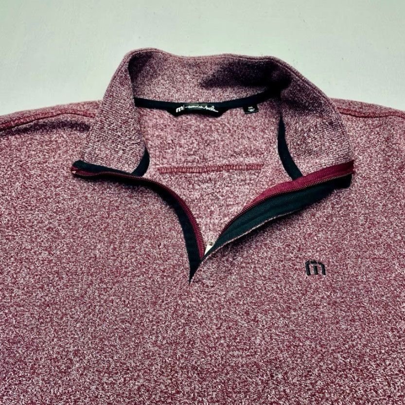 TravisMathew Travis Mathew Long Sleeve Fleece 1/4 Zip Sweater Mens 2XL Maroon Heather Golf Size US XXL / EU 58 / 5 - 6 Thumbnail