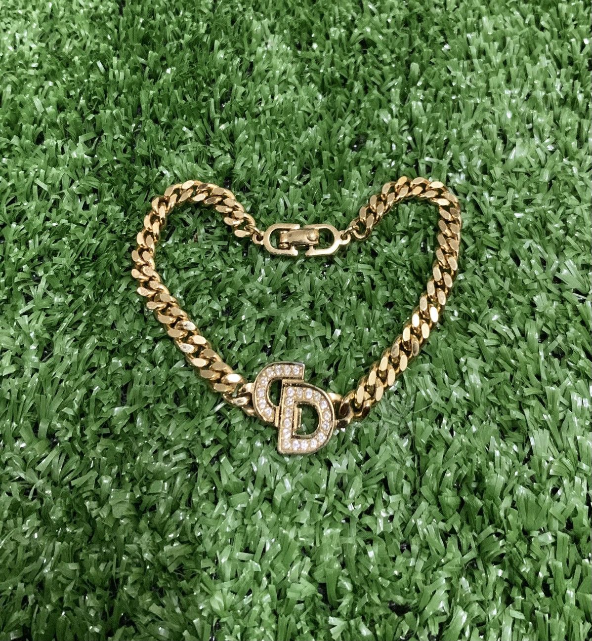 Christian Dior Monsieur Vintage Christian Dior Bracelet Gold Colour Logo Chain 1990s Size ONE SIZE - 1 Thumbnail