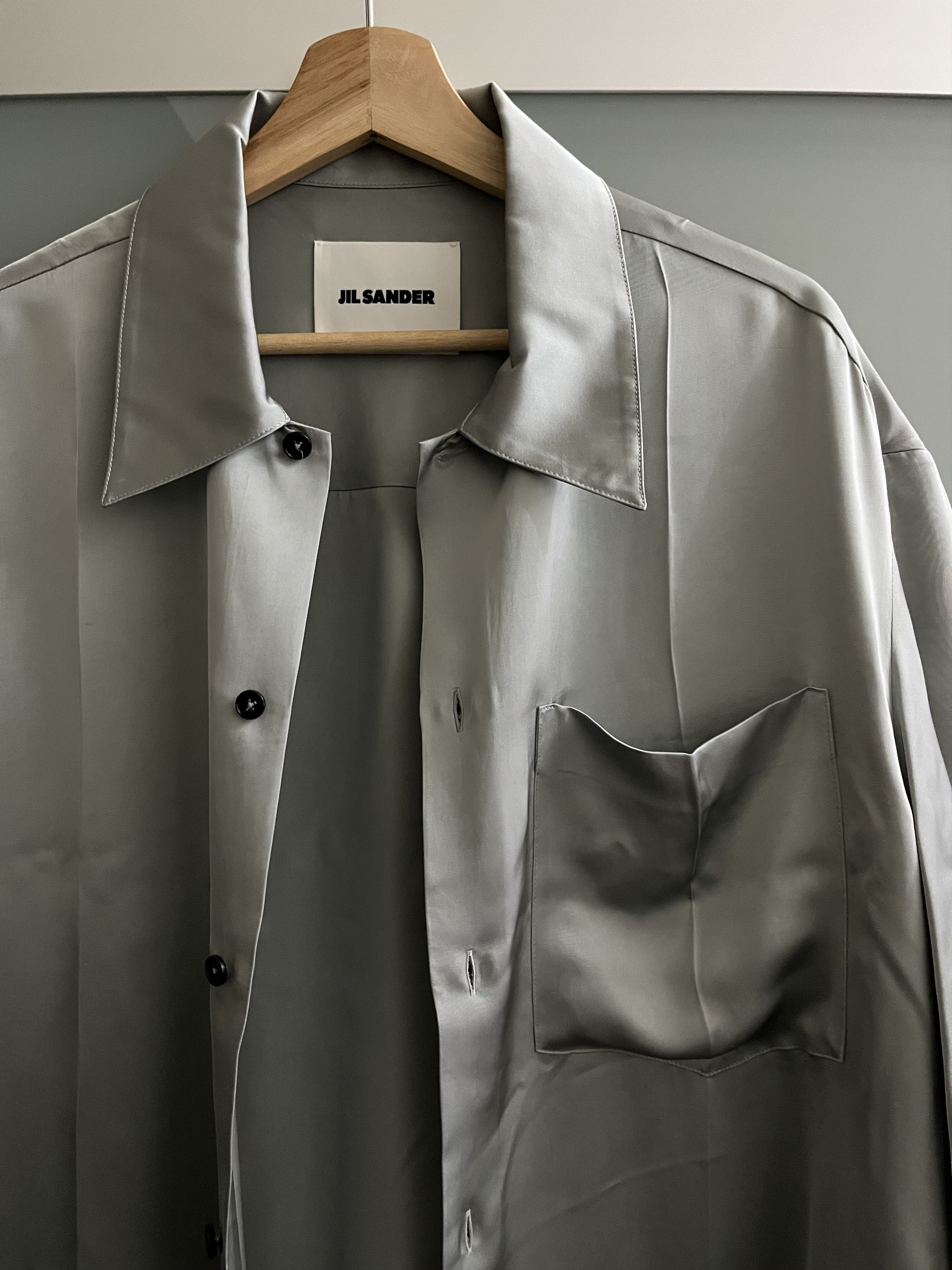 Jil Sander JIL SANDER SILVER GREY RAYON SHIRT 40 Size US M / EU 48-50 / 2 - 4 Thumbnail