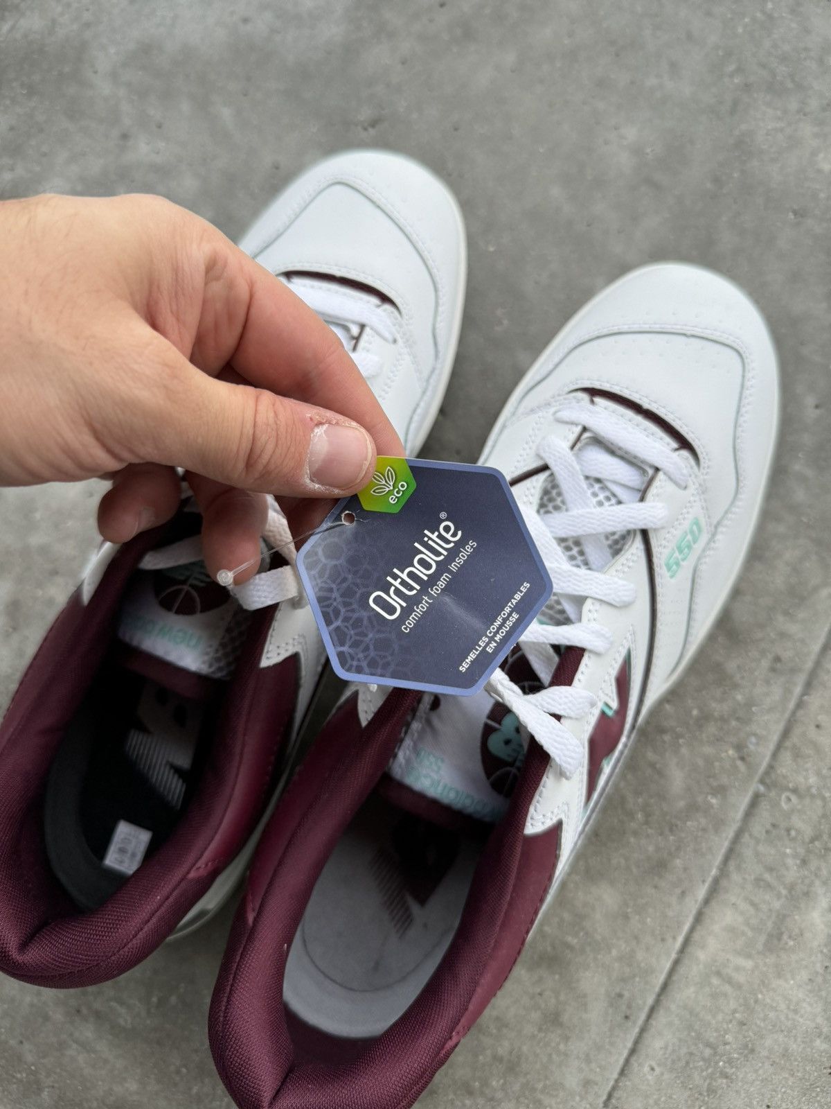 New Balance × Off-White New Balance 550 Burgundy Cyan Size US 12 / EU 45 - 7 Thumbnail