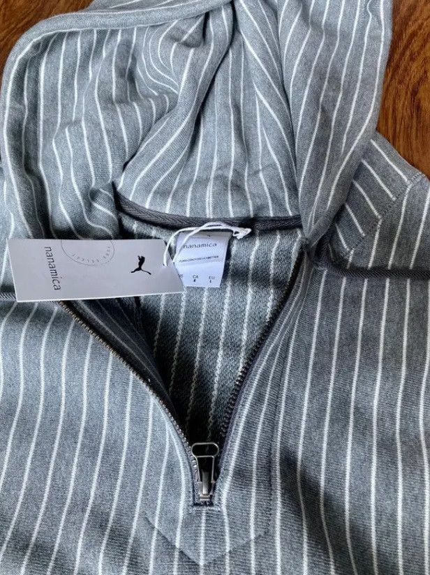 Nanamica terry cloth hoodie Large pinstripe grey nanamica puma Size US L / EU 52-54 / 3 - 4 Thumbnail