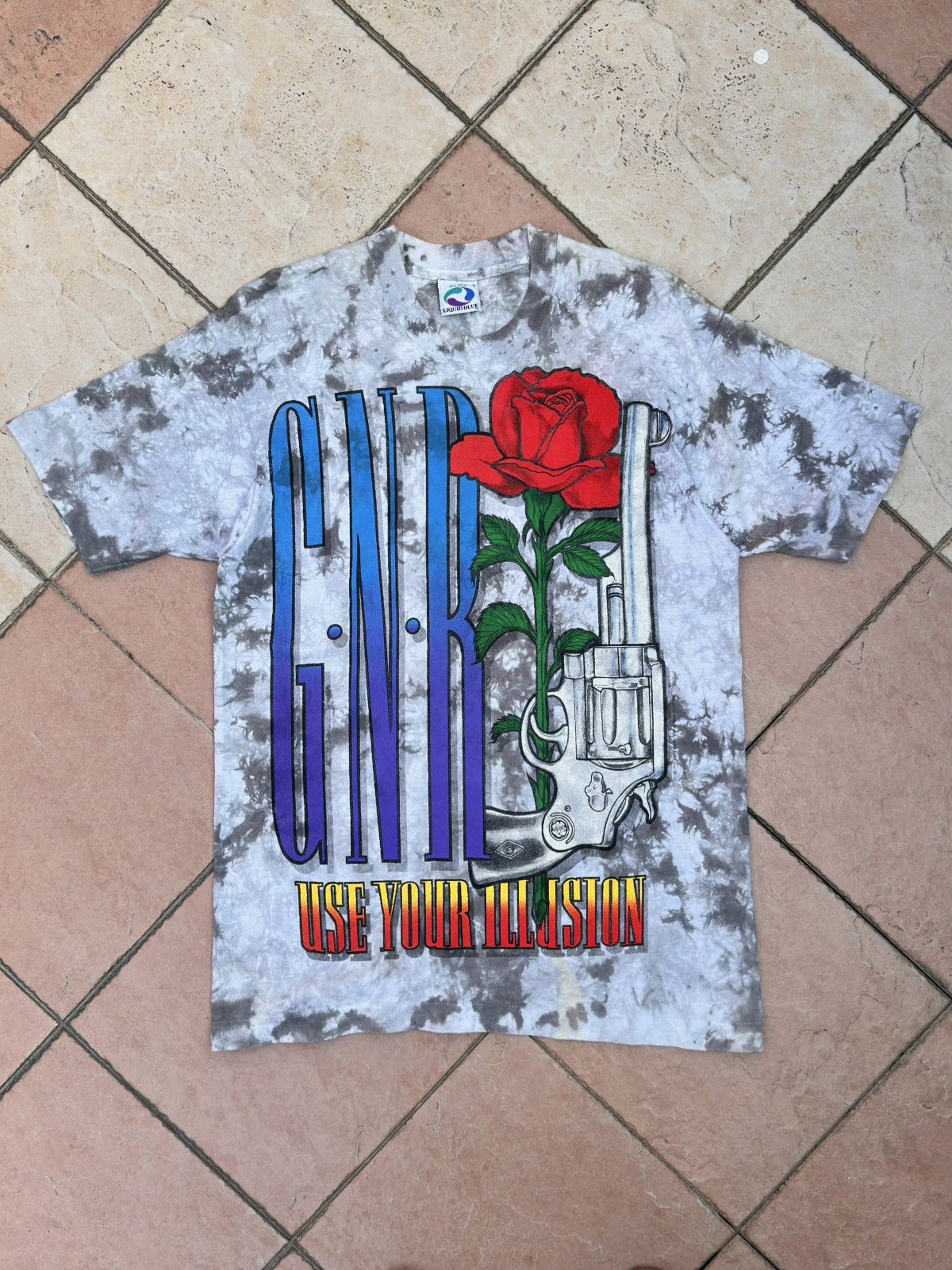 Band Tees × Liquid Blue × Vintage Vintage Guns & Roses Liquid Blue Size US M / EU 48-50 / 2 - 1 Thumbnail