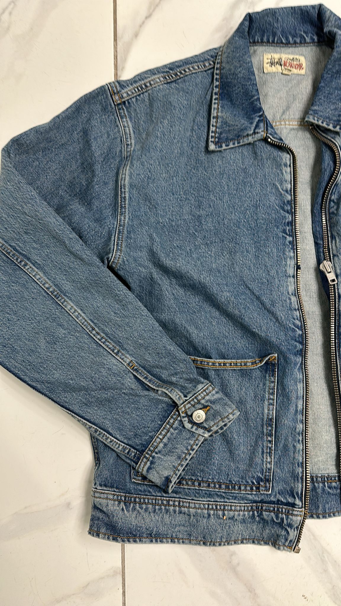 Stussy × Vintage Stussy FA23 Zip Work Jacket Denim Blue Size Large Size US L / EU 52-54 / 3 - 2 Thumbnail