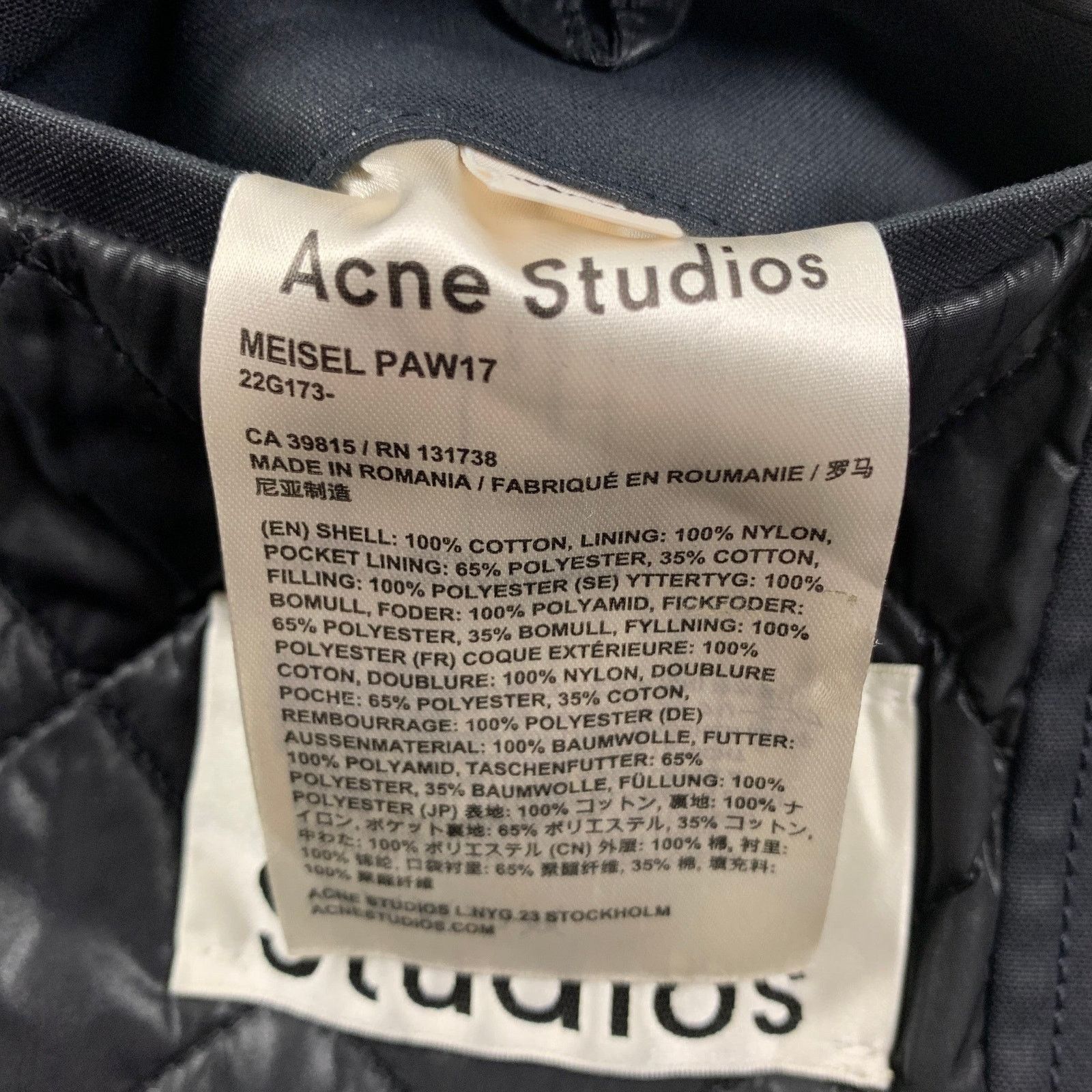 Acne Studios ACNE STUDIOS Size M Navy Coated Cotton Buttoned Coat Size US M / EU 48-50 / 2 - 5 Thumbnail