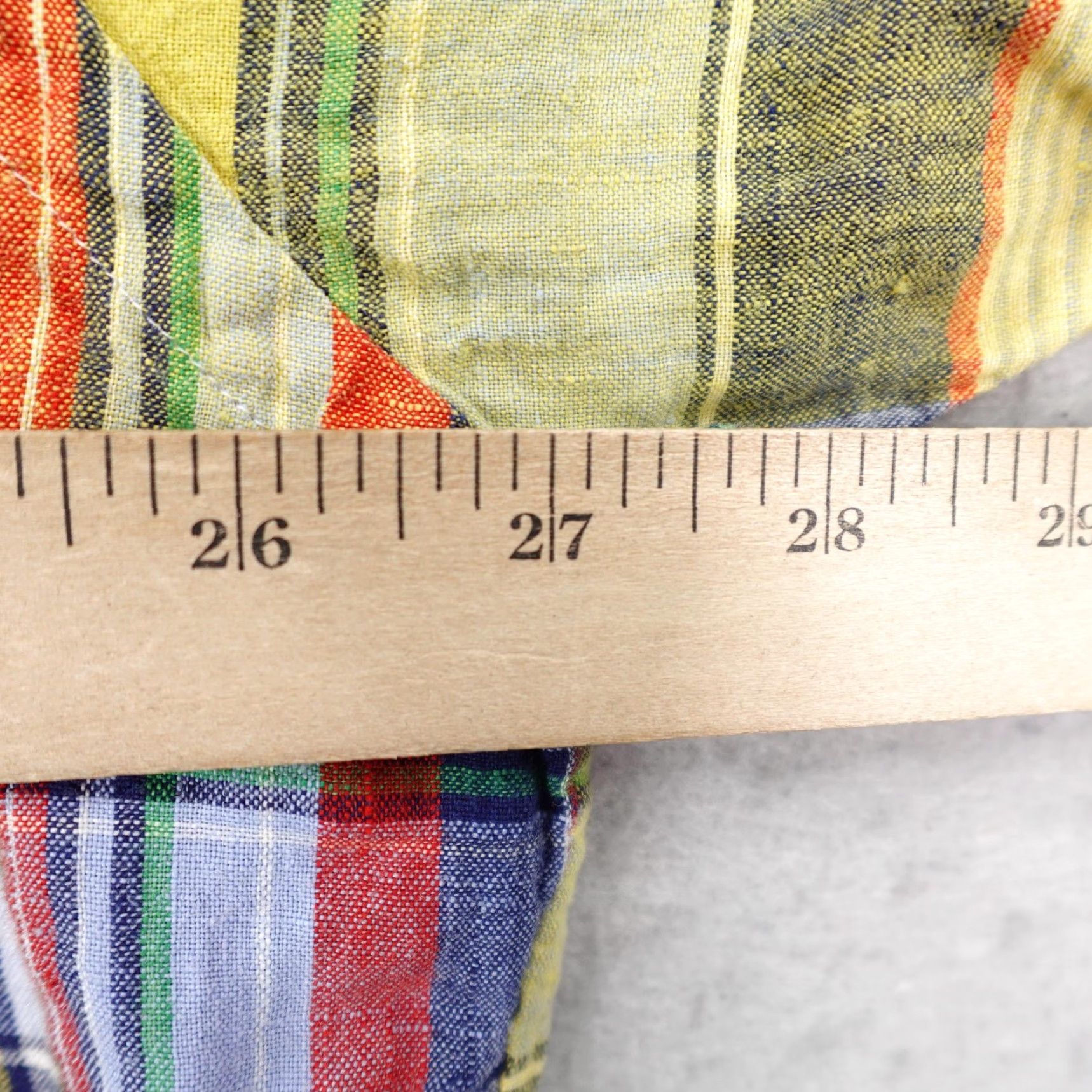 Ralph Lauren Ralph Lauren Button-Up Shirt Men XLT Tall Yellow Blue Plaid Linen Short Sleeve Classic Preppy Size US XL / EU 56 / 4 - 6 Thumbnail