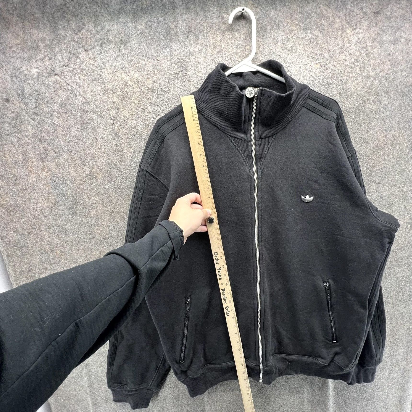 Adidas Adidas Track Jacket Mens 2XL Black Full Zip Fleece 3 Stripes Trefoil Originals Size US XXL / EU 58 / 5 - 4 Thumbnail