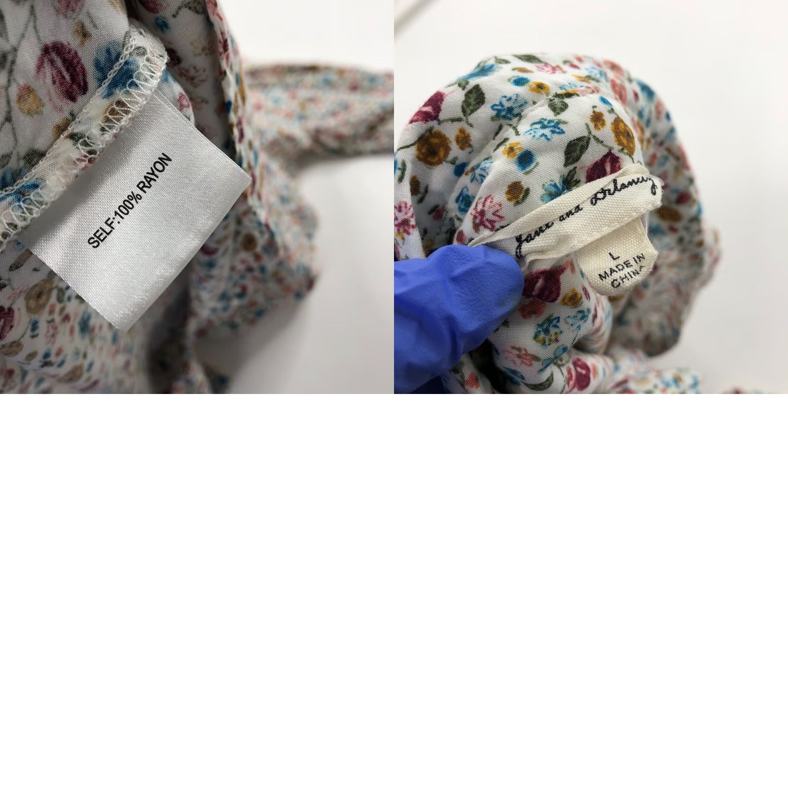 Anthropologie VINTAGE Jane And Delancey Anthropologie LG All Over Print Button LS Shirt High Low Rayon Size L / US 10 / IT 46 - 8 Thumbnail
