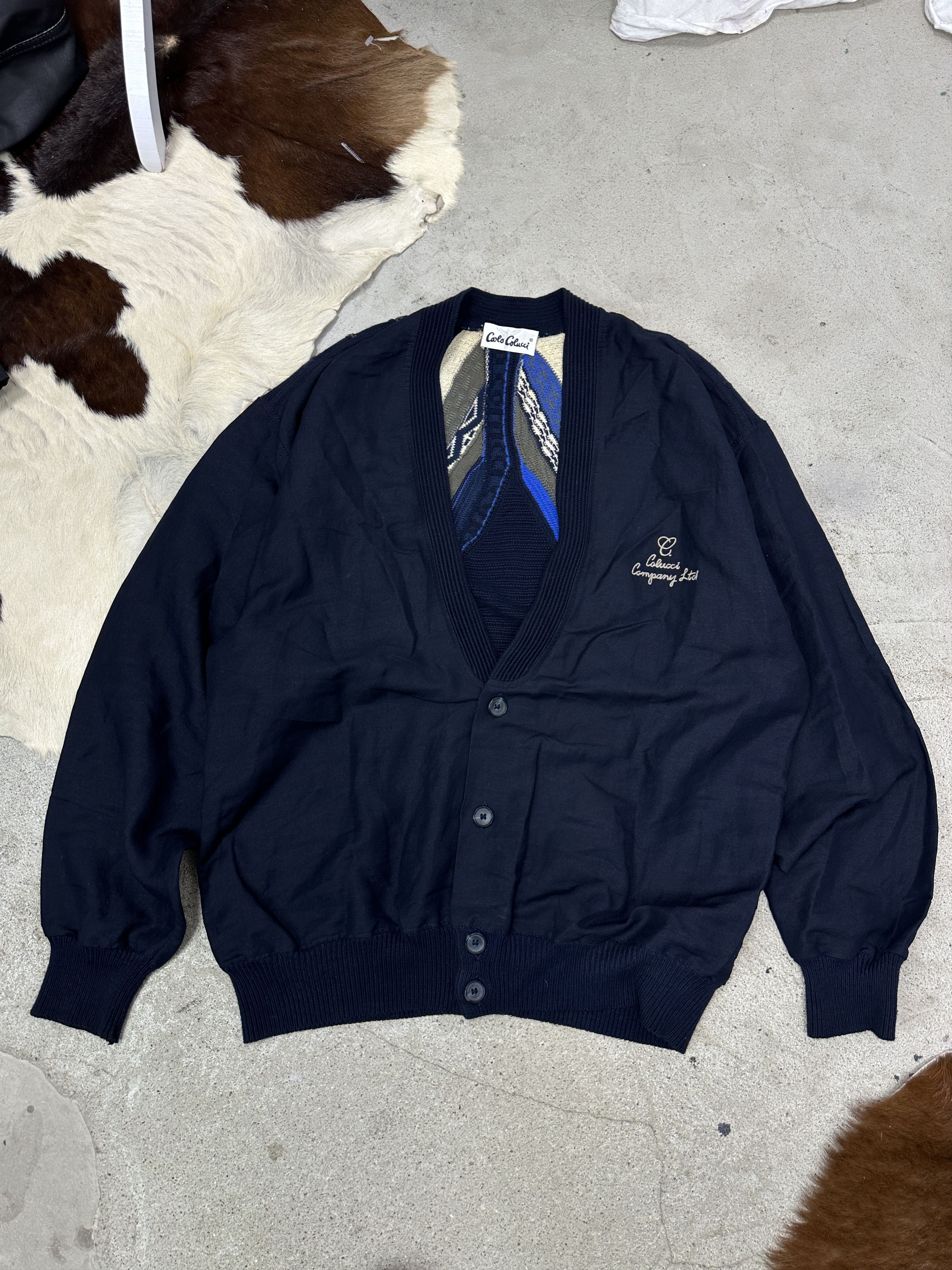 Carlo Colucci Vintage Casual Preppy Old Money Carlo Colucii Cardigan 00s Size US M / EU 48-50 / 2 - 1 Thumbnail