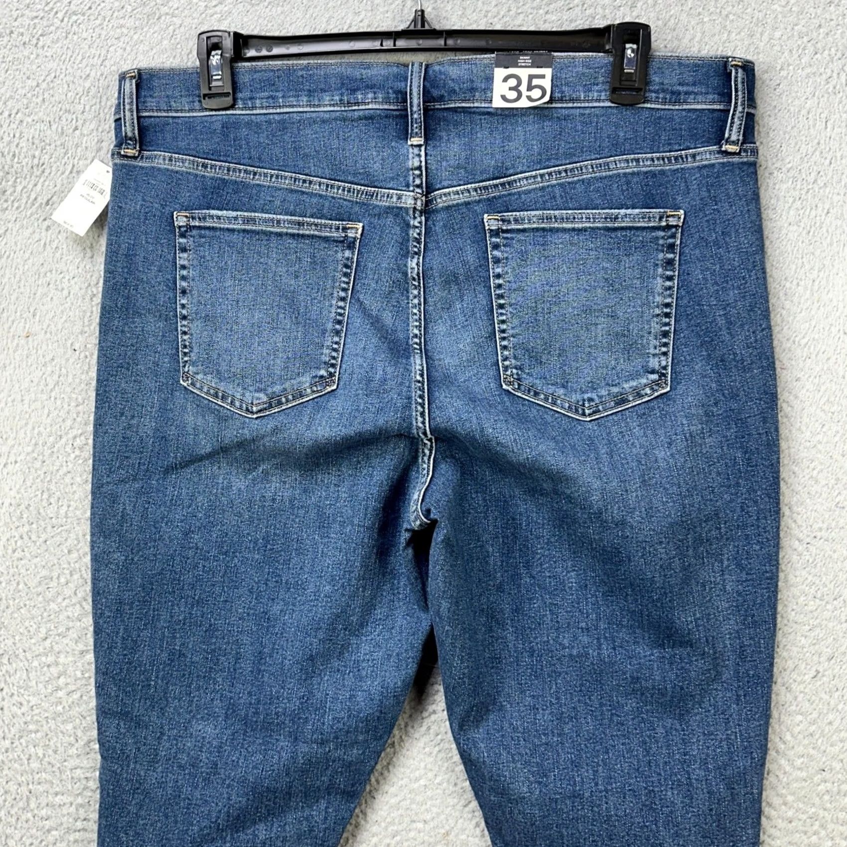 Gap Gap True Skinny Jeans Womens Blue Distressed High Rise Stretch Pocket NEW Size 42" / US 20 - 2 Thumbnail